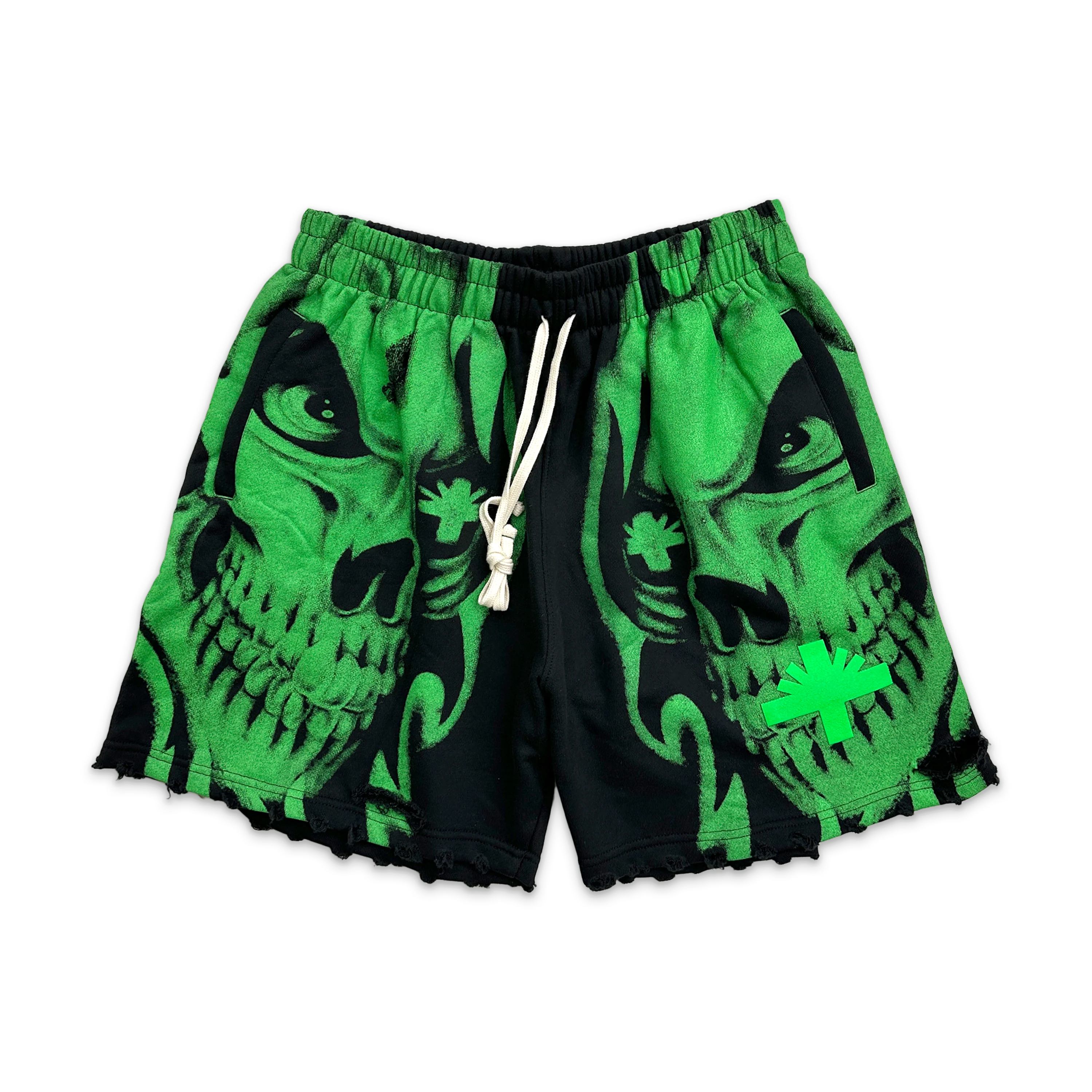 Skull Face Shorts "Black/Green"