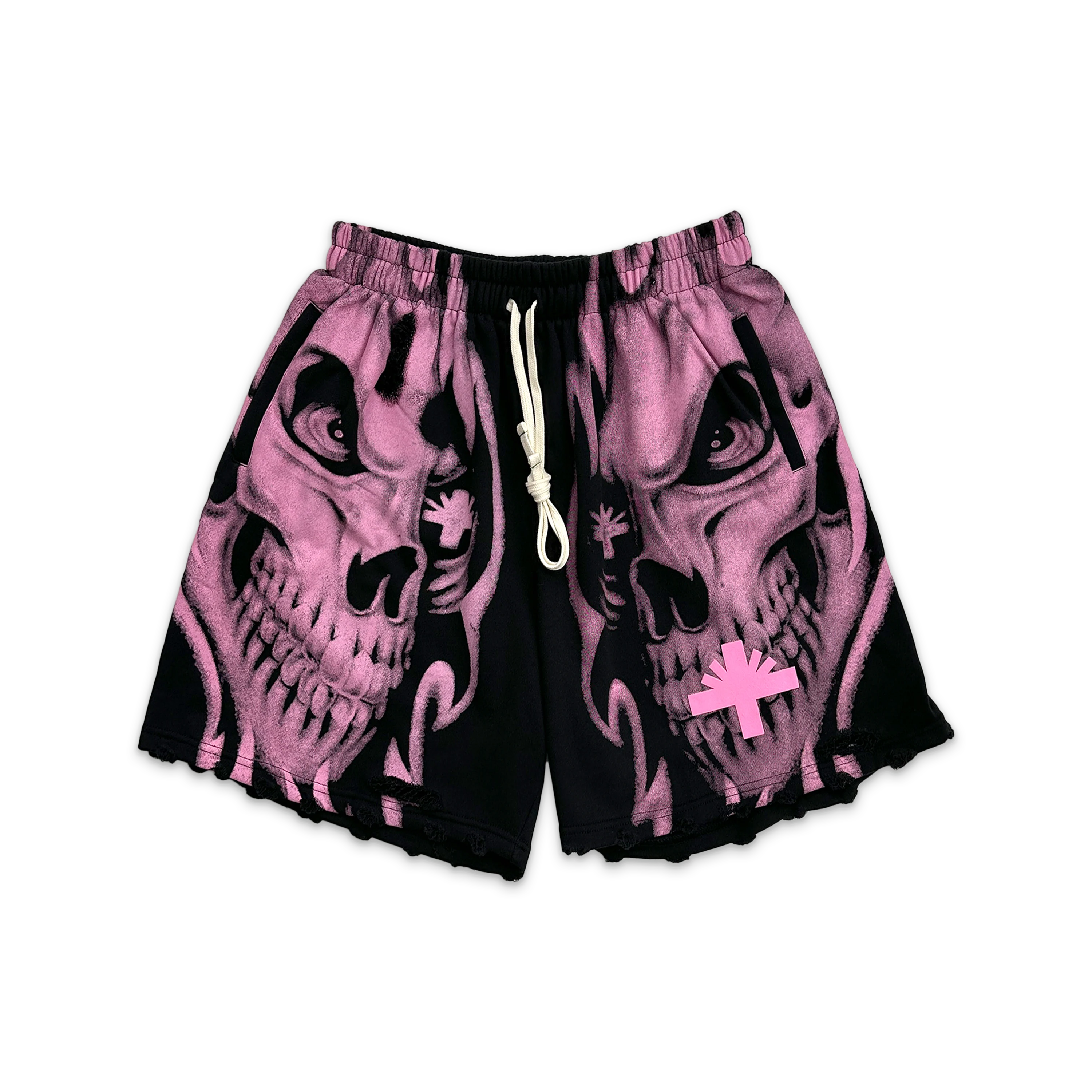 Skull Face Shorts "Black/Pink"