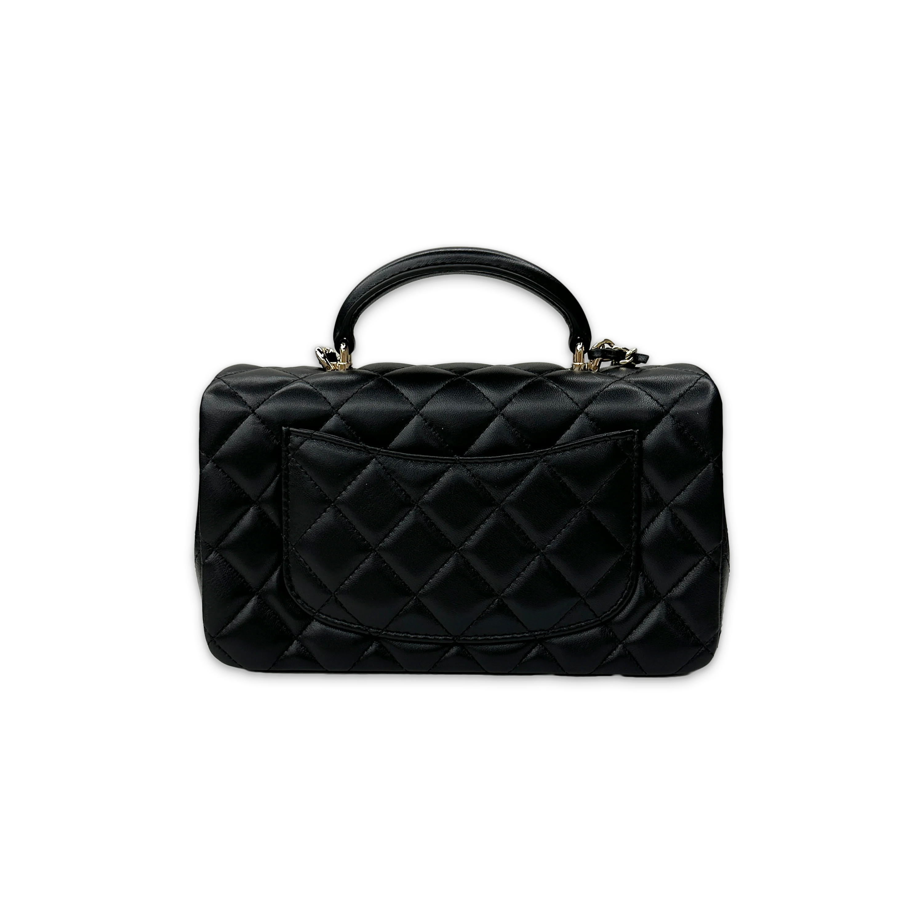 Small Rectangle Flap Handle Bag "Black" - Image 2