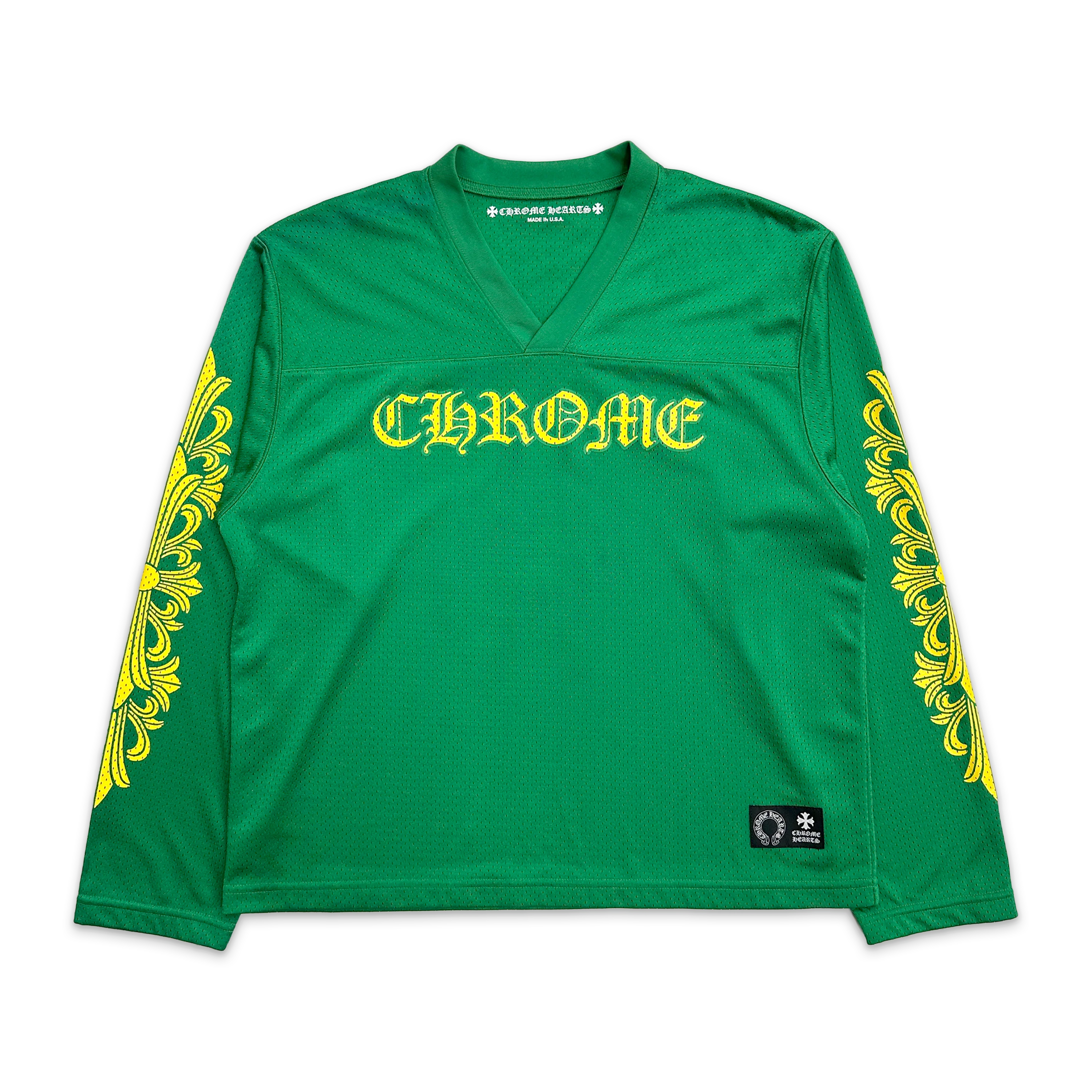 Sports Mesh Long Sleeve Warm Up Jersey “Green/Yellow”