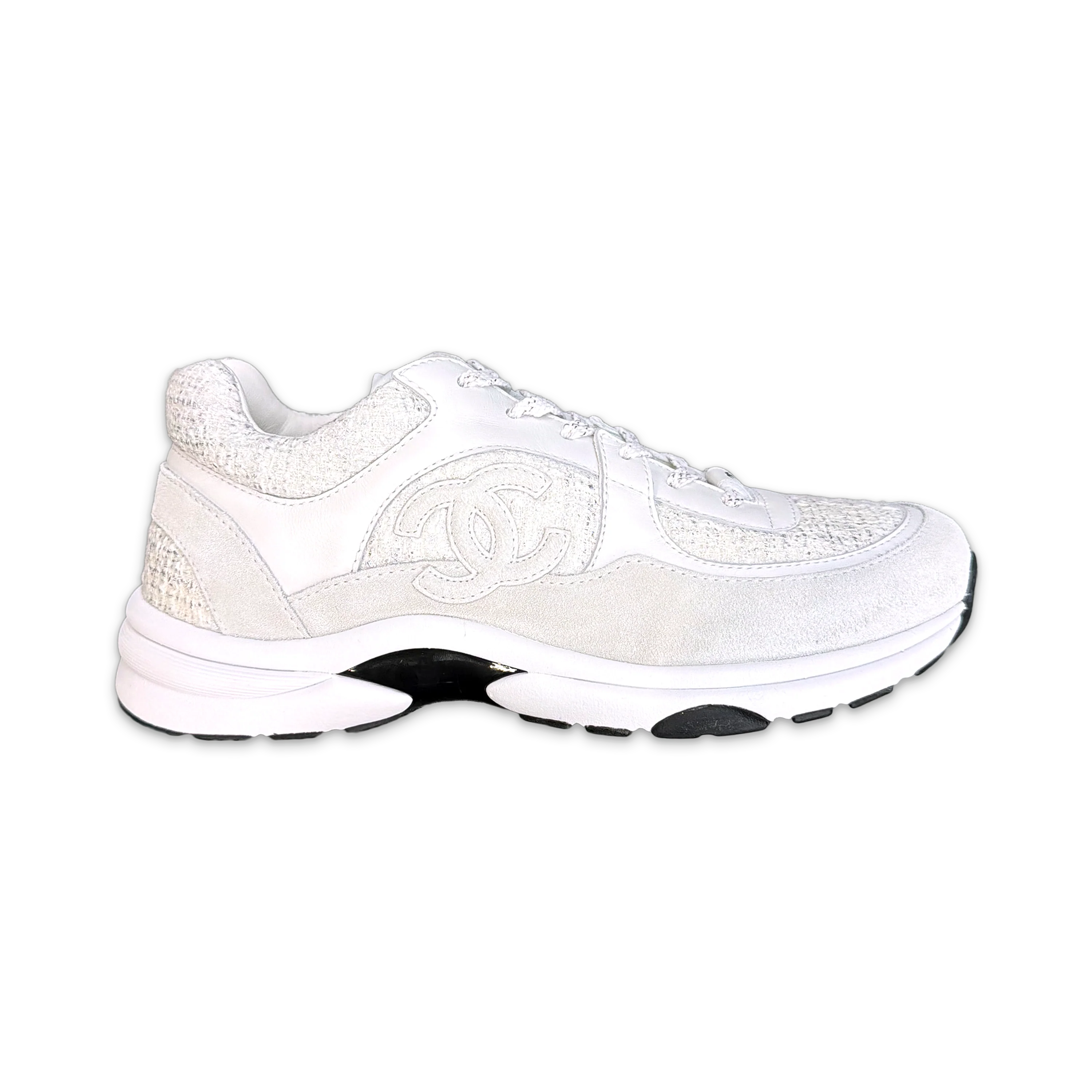 Suede Logo Trainer "White Tweed"