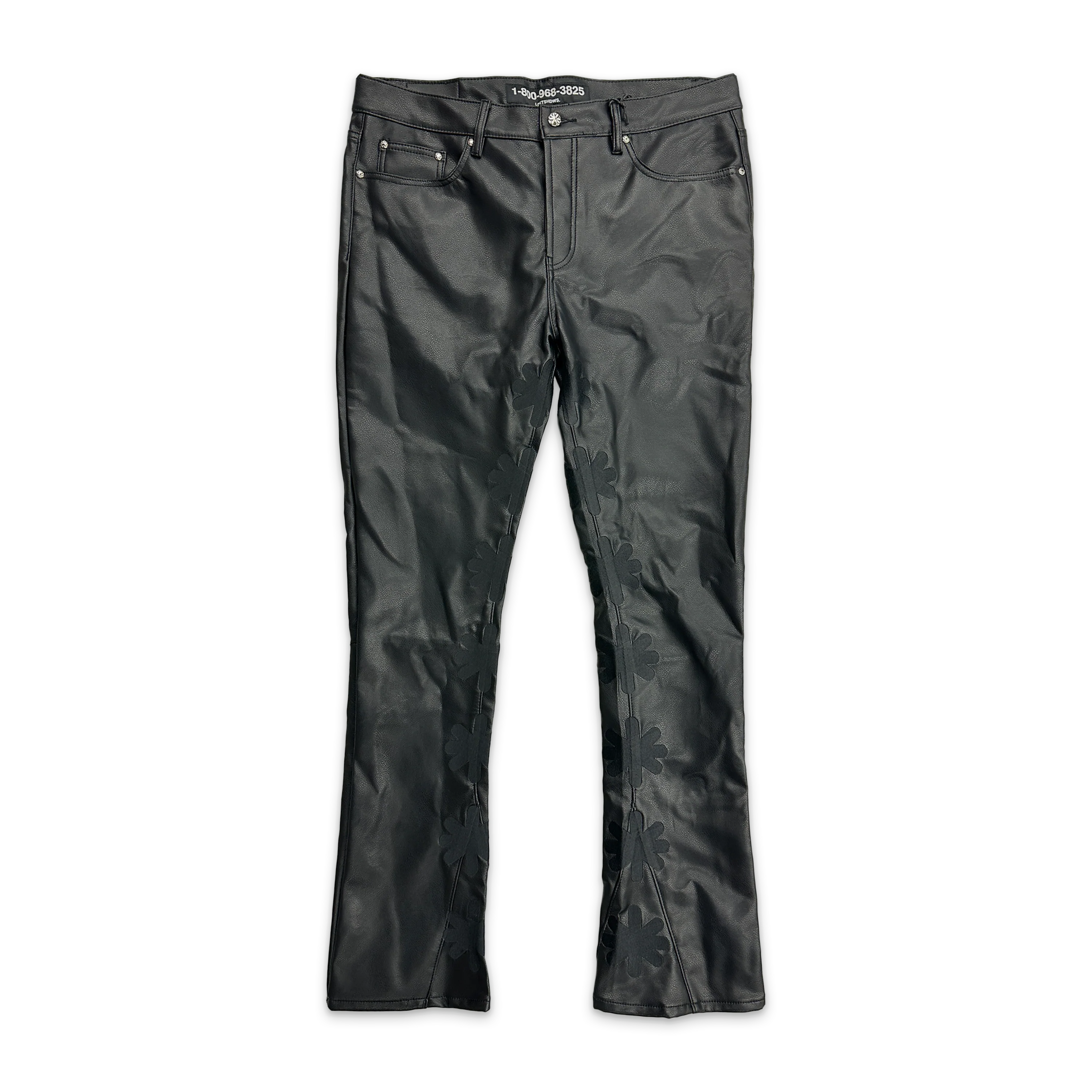 Sun Logo Leather Pants "Black/Black"