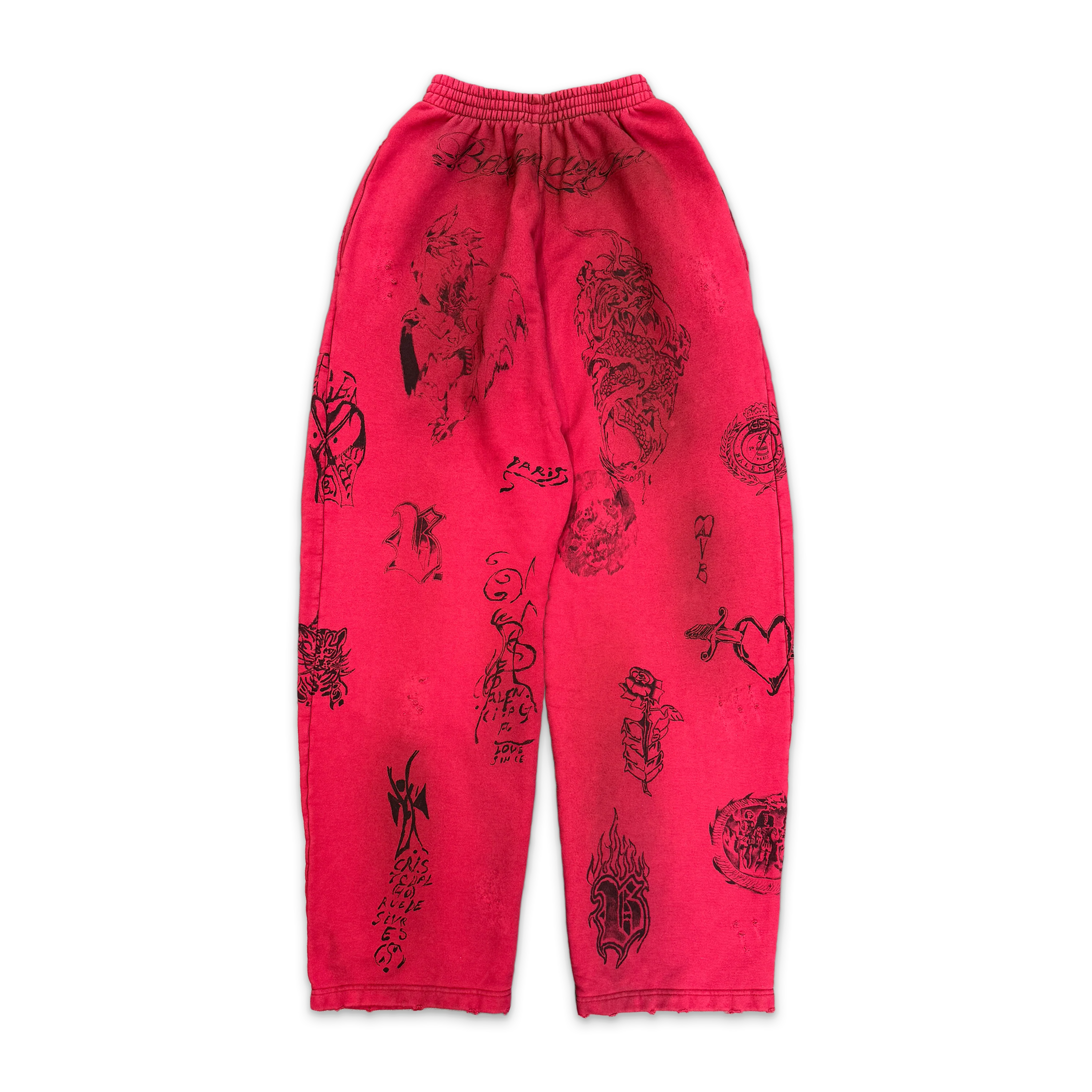 Tattoo Baggy Heavy Sweatpants "Red" - Image 2