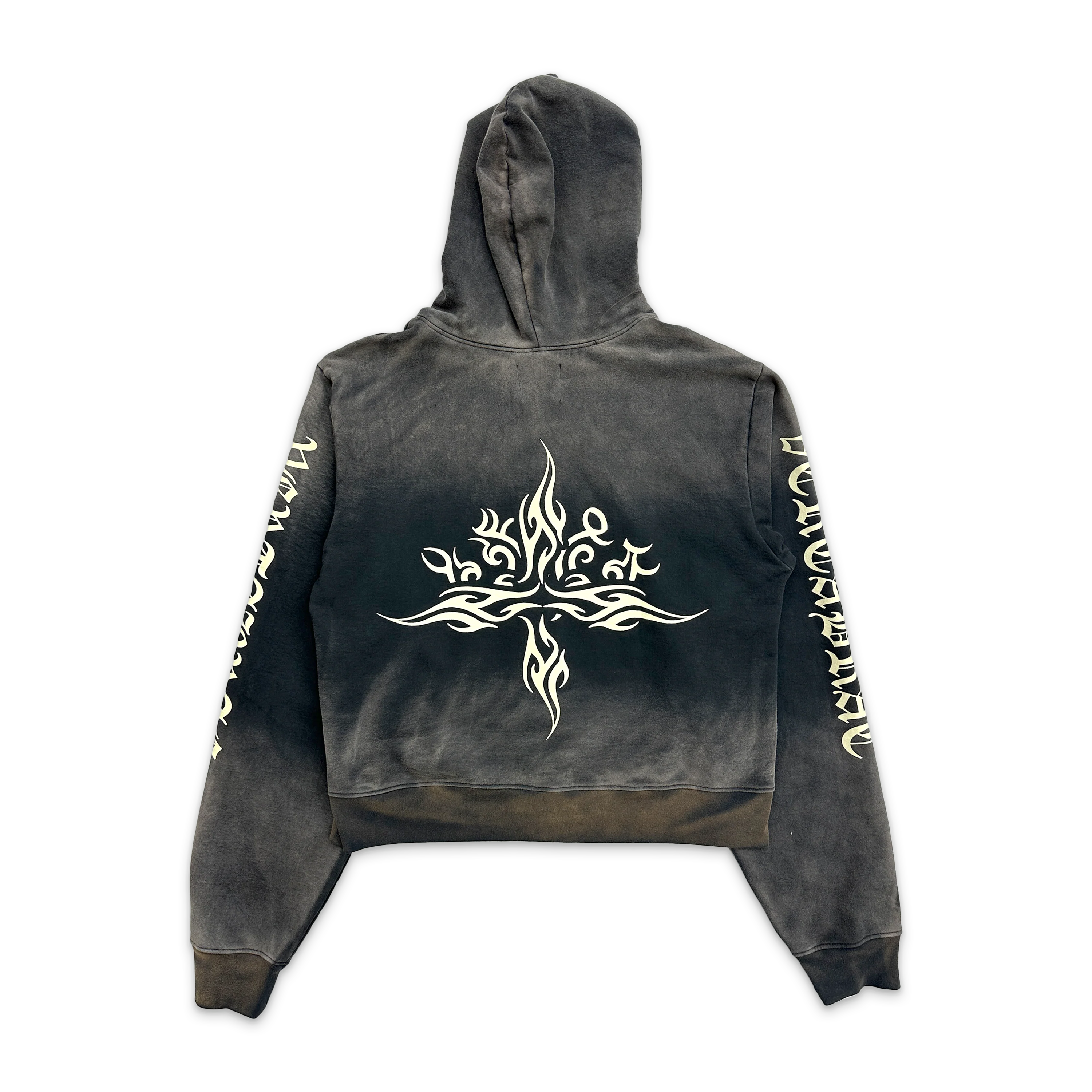 Tattoo Zip Up Hoodie "Washed Black" - Image 2