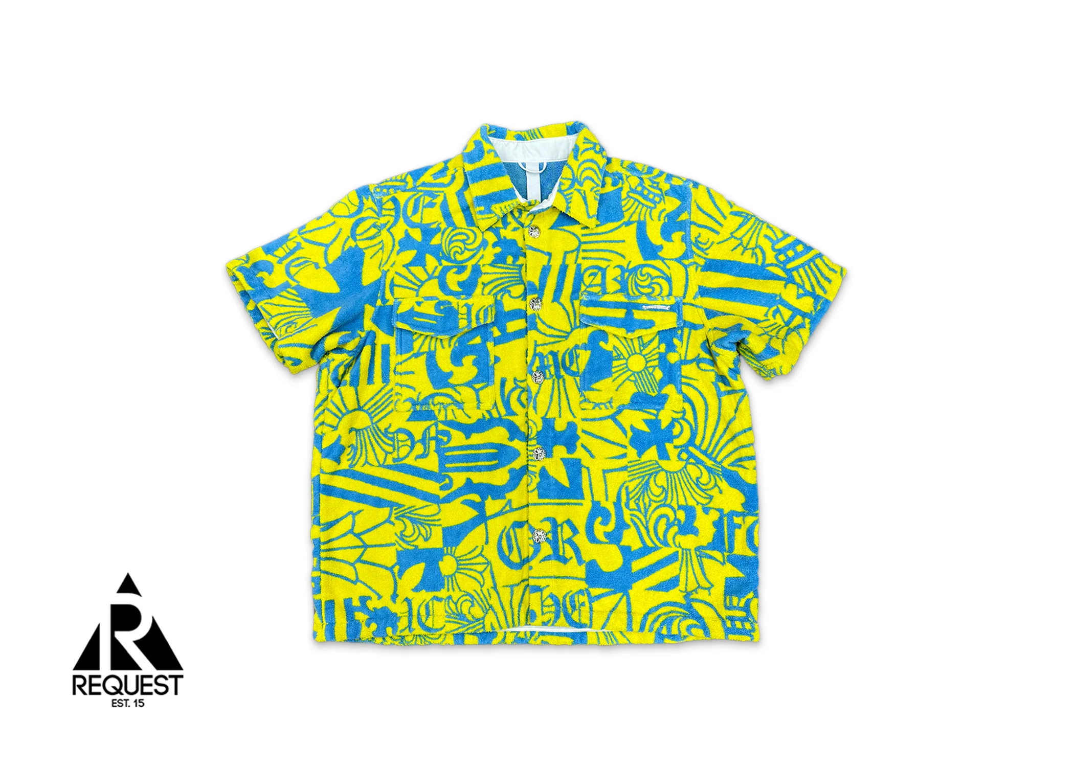 Terry Cloth Button Up "Yellow/Blue"
