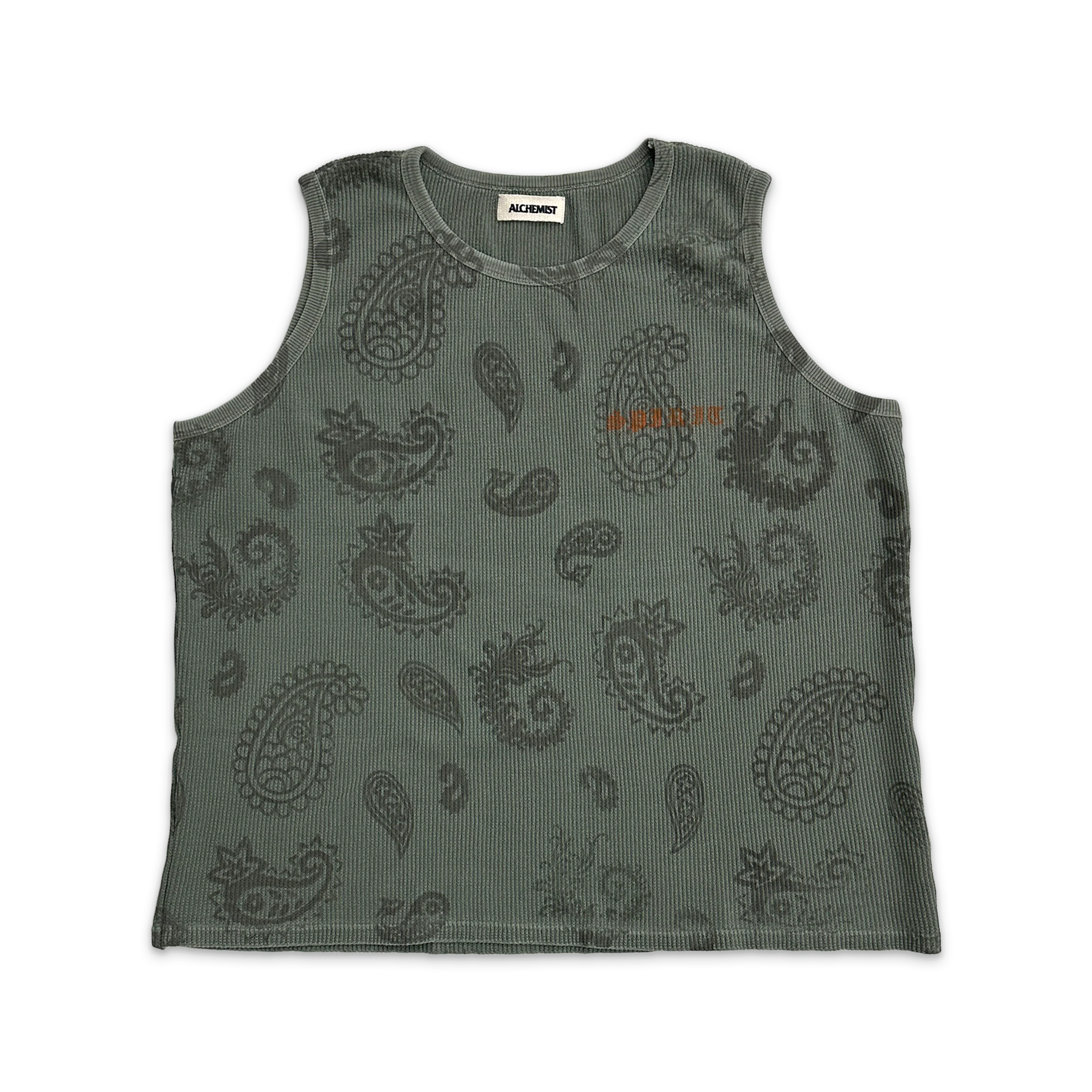 Thermal Paisley Tank Top "Green"