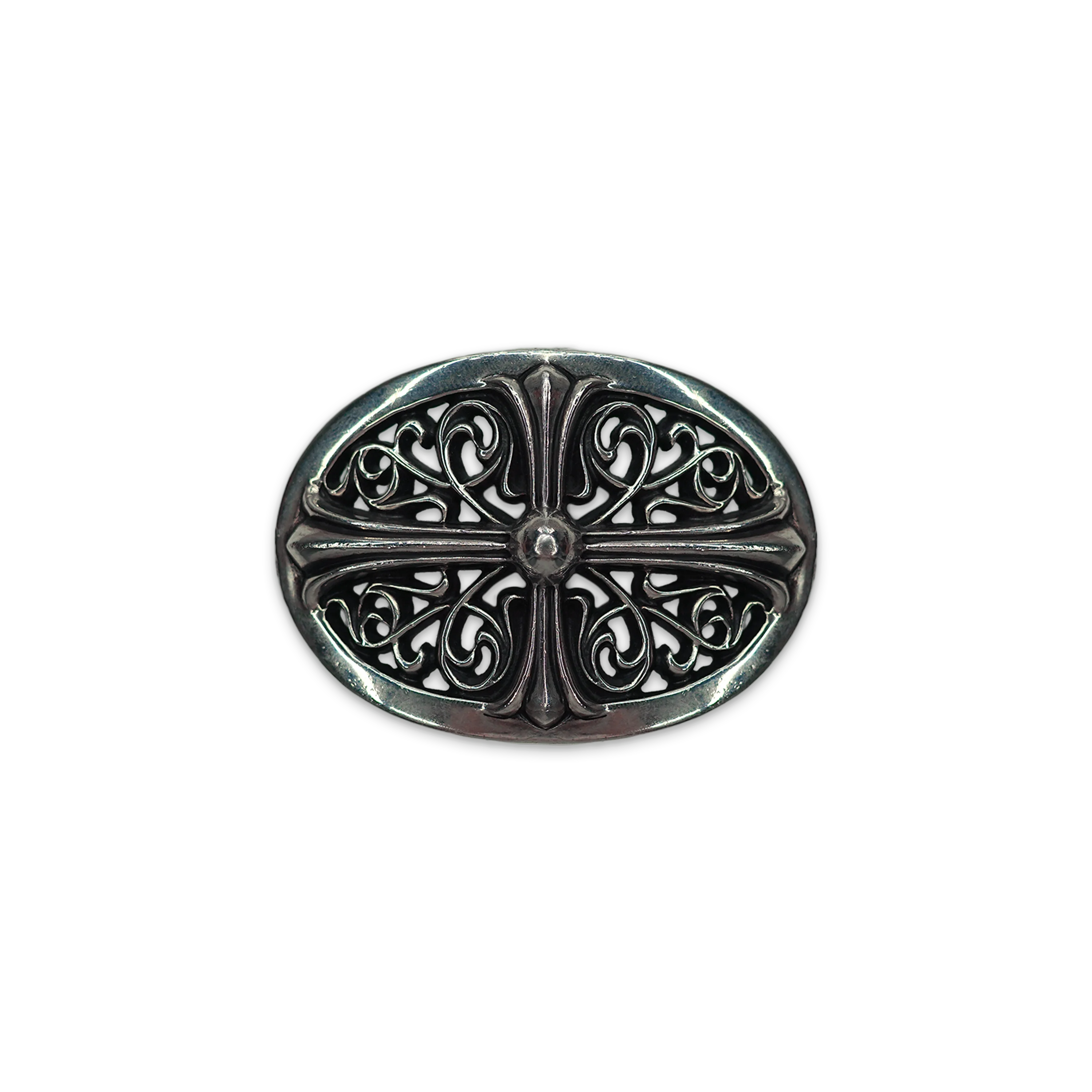 Thin Oval Cross Belt Buckle