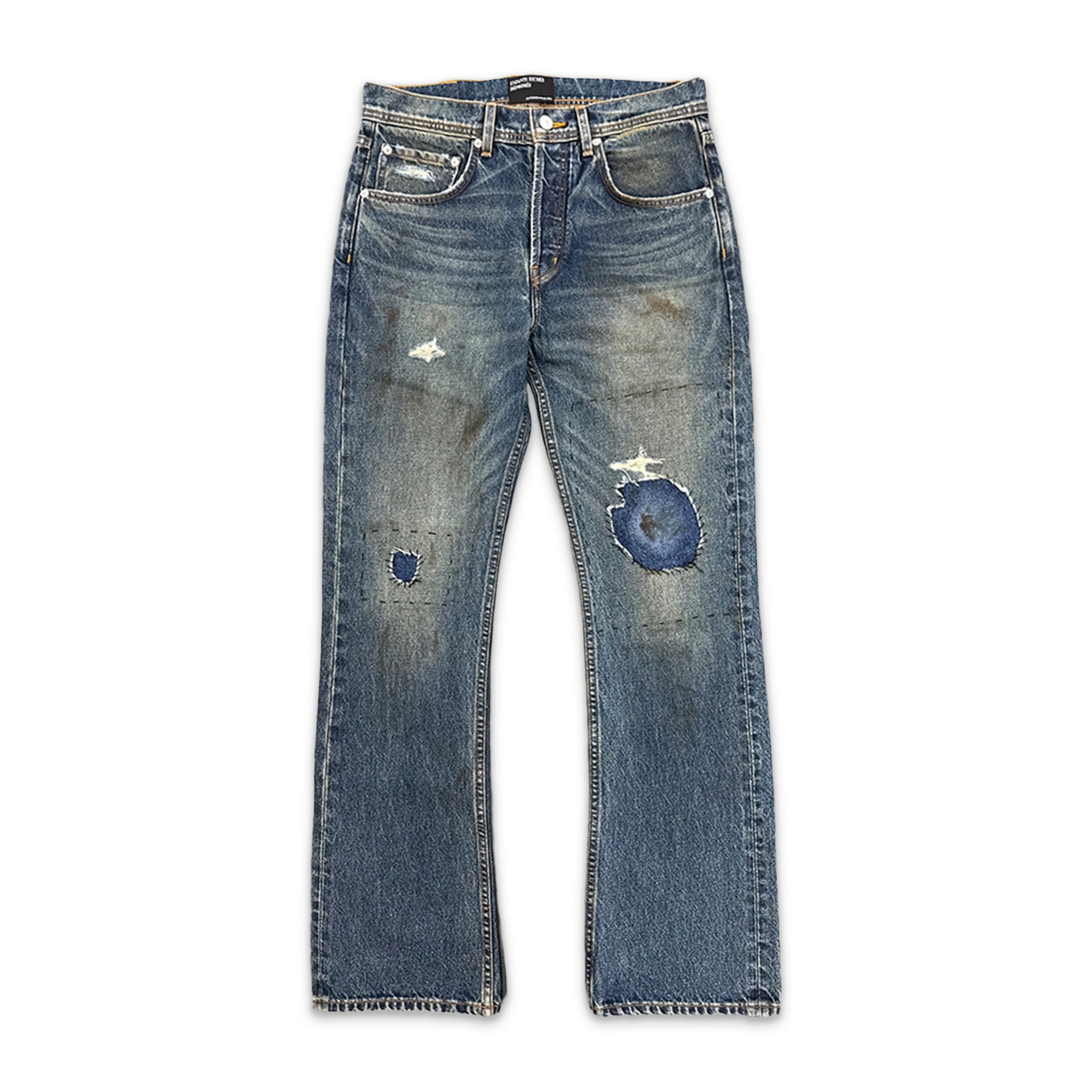 Thrashed Flared Jeans "Blue"