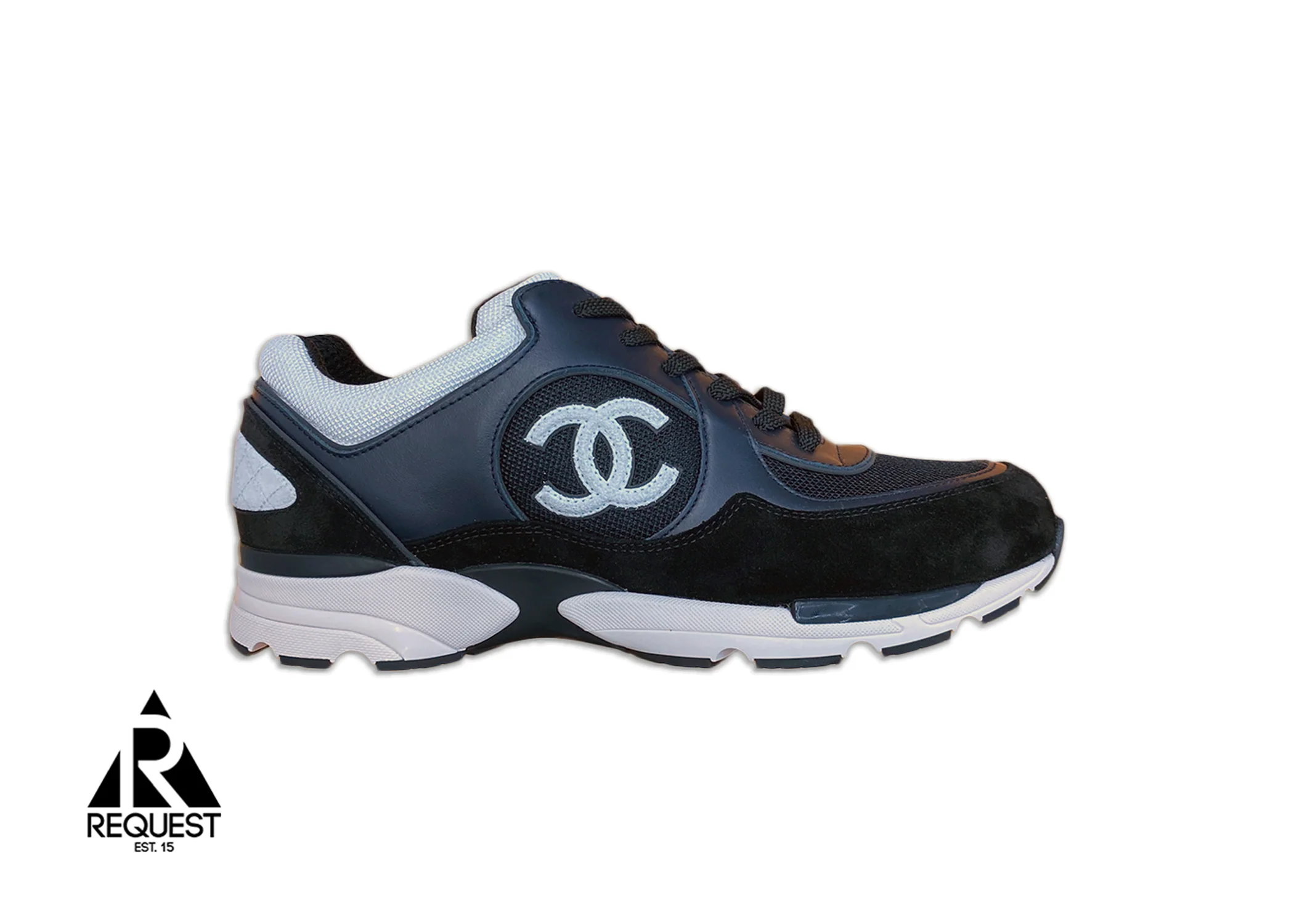 Trainer CC Black Knit Suede