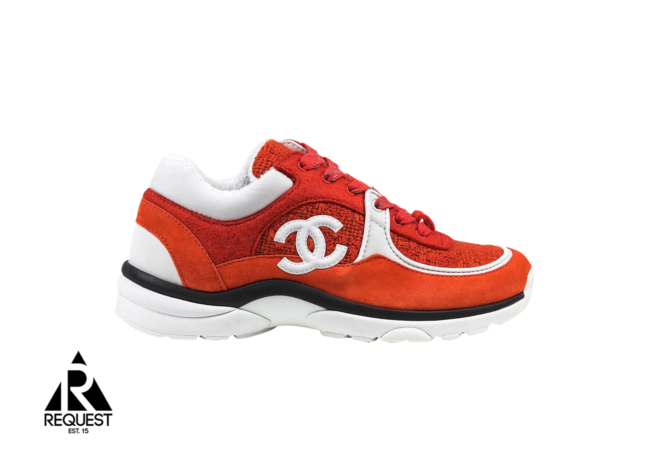 Trainer CC Red Tweed Suede