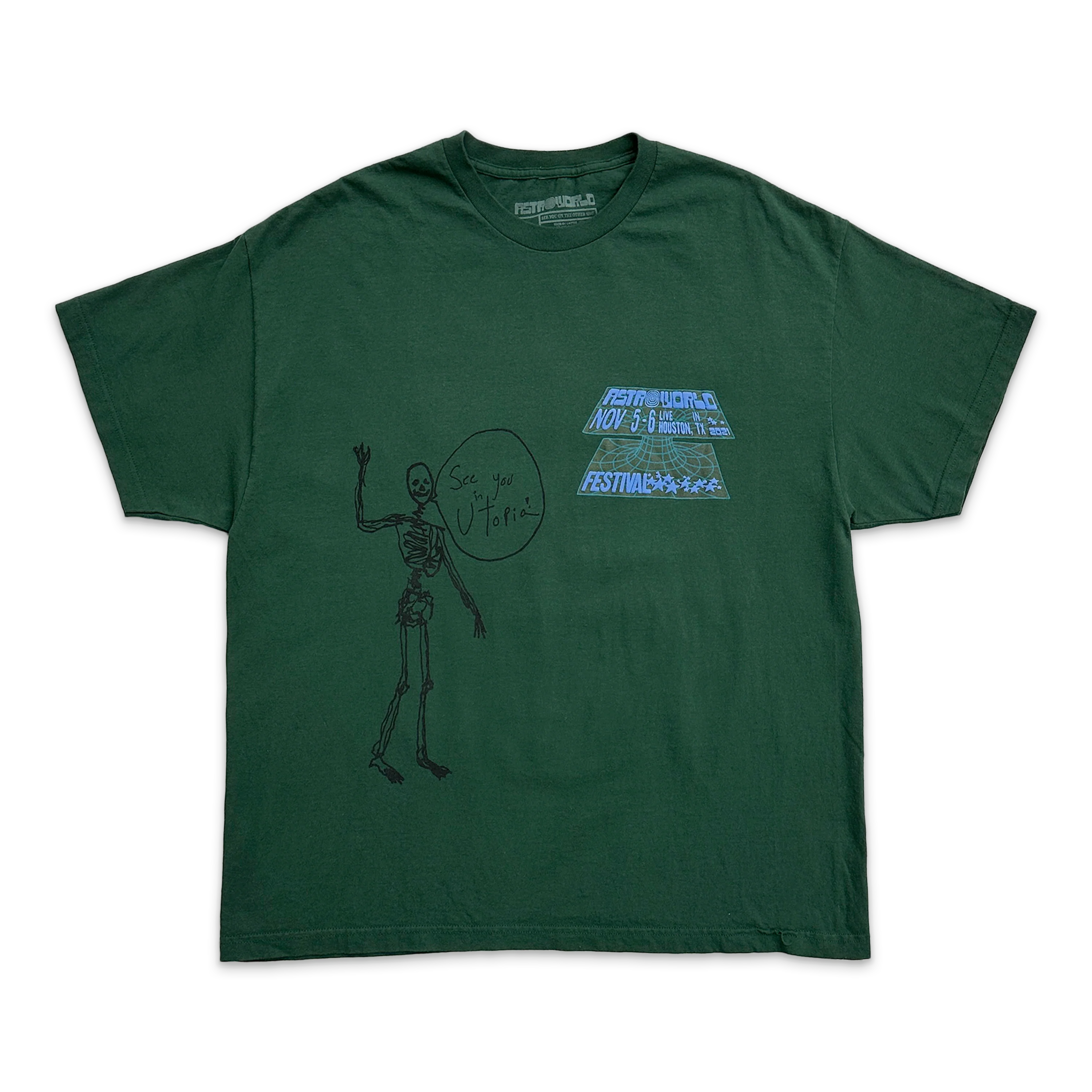 Travis Scott Astroworld 2021 Open Your Eyes Tee "Green"