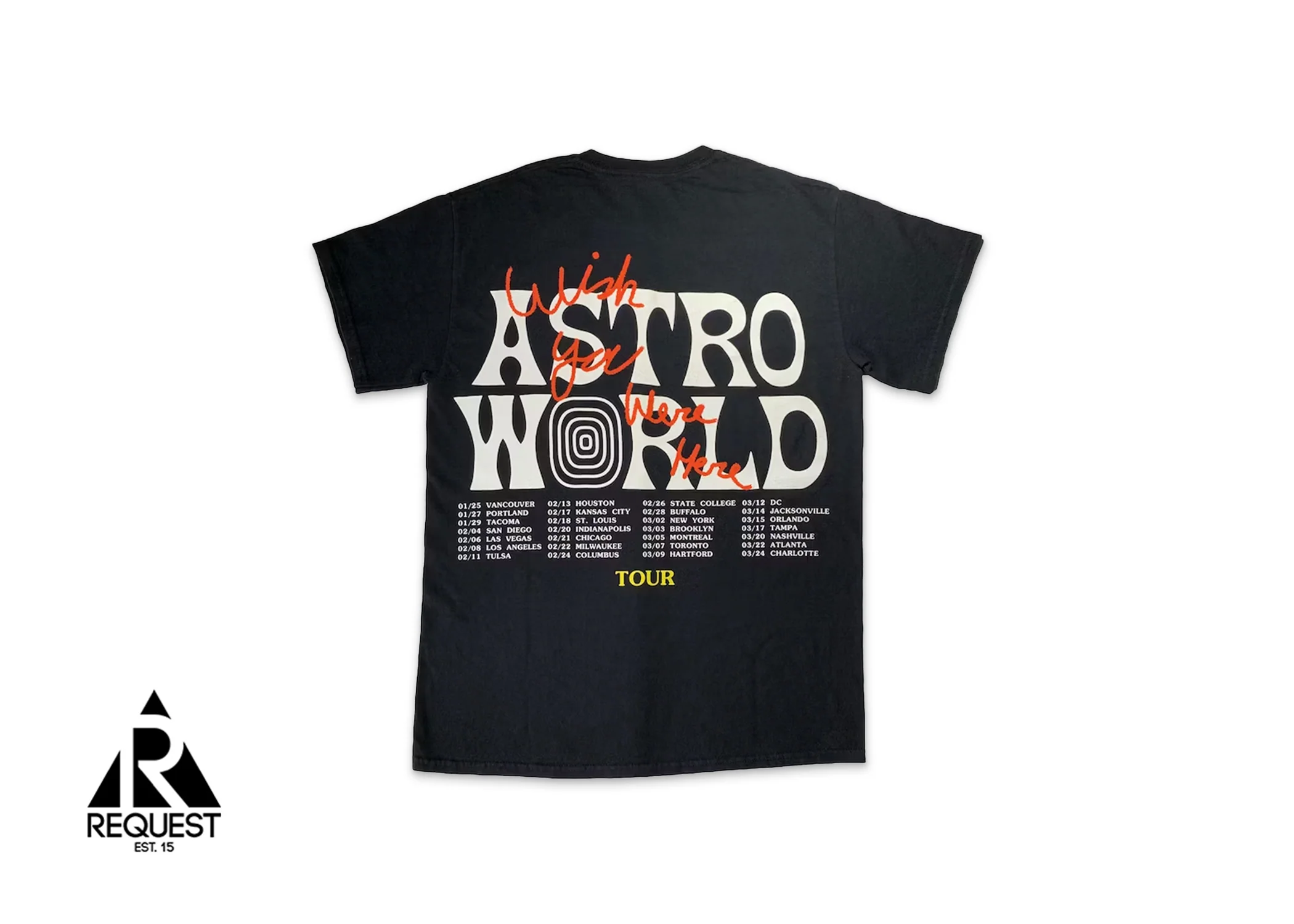 Travis Scott Astroworld Tour Wish You Were Here Tee "Black" - Image 2