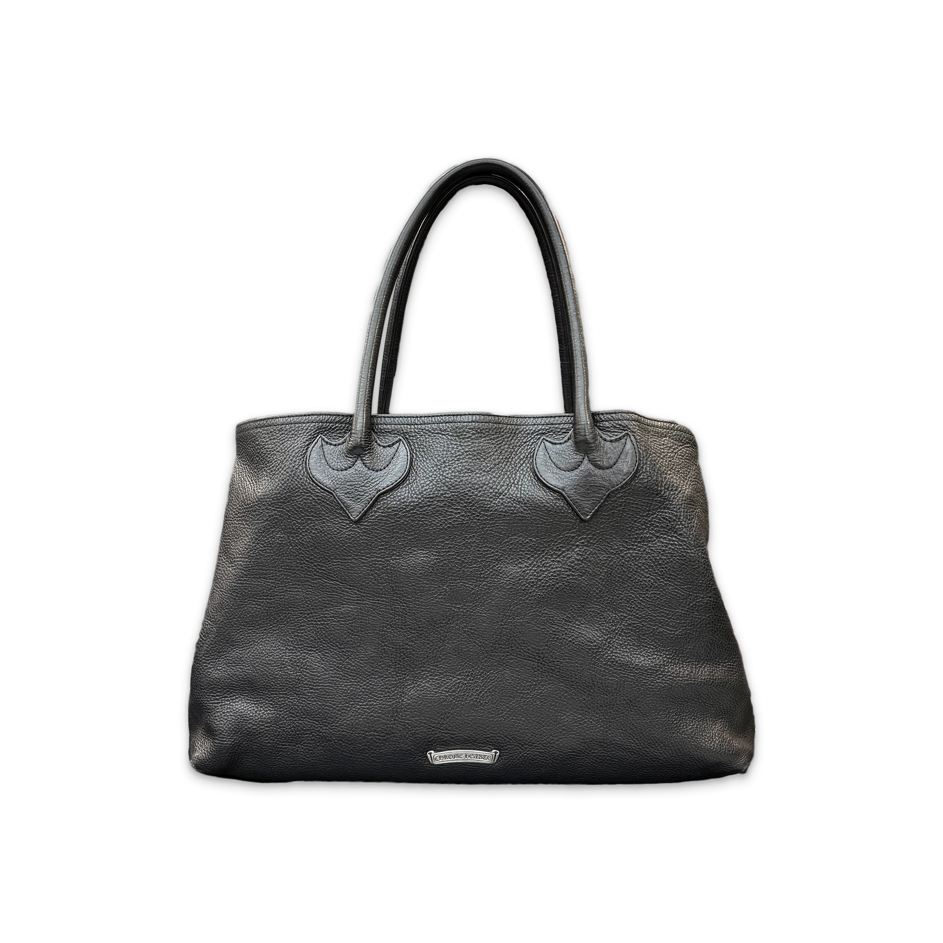 Triple Cross Leather Double Snap Tote Bag "Black" - Image 2