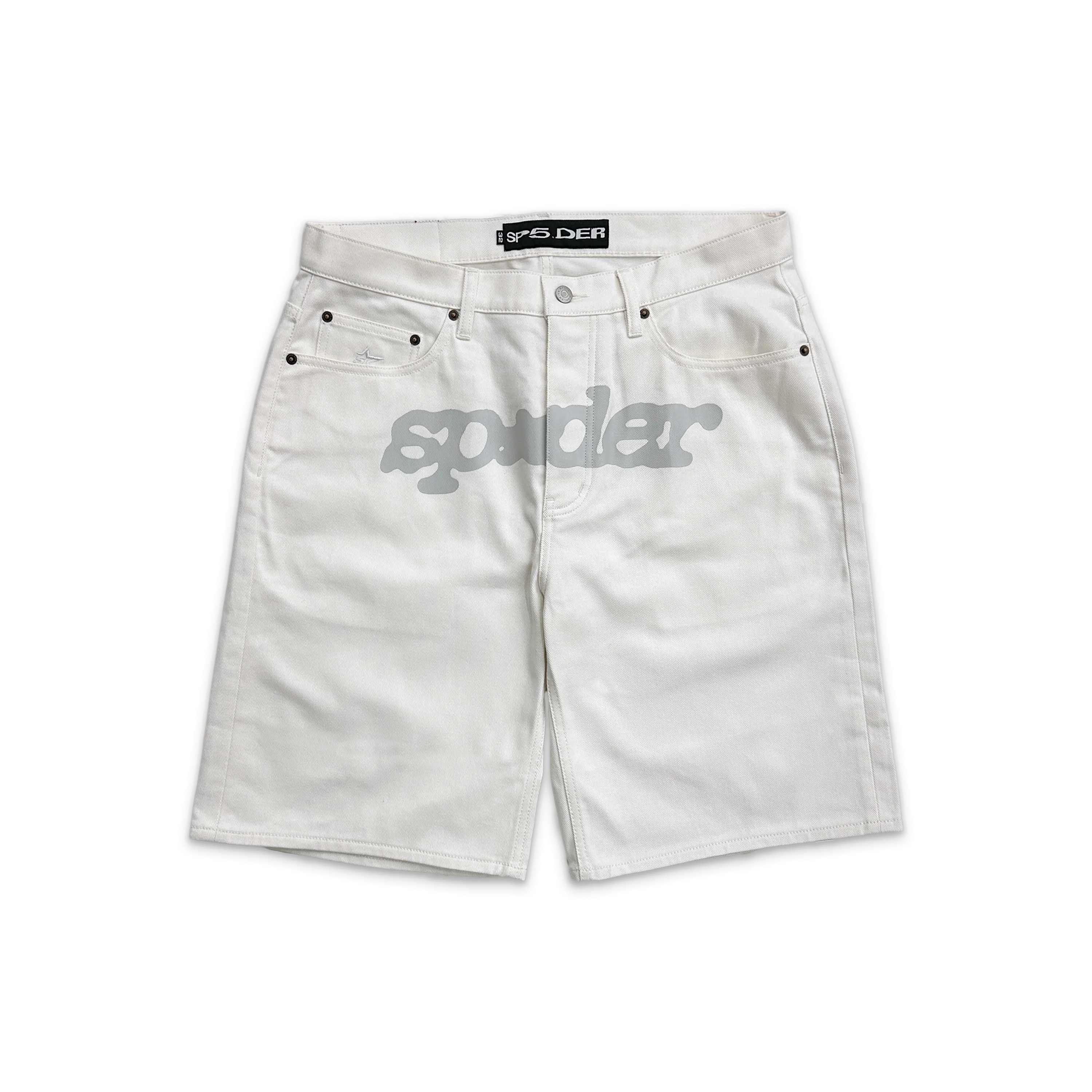 V3 Logo Denim Shorts "White"