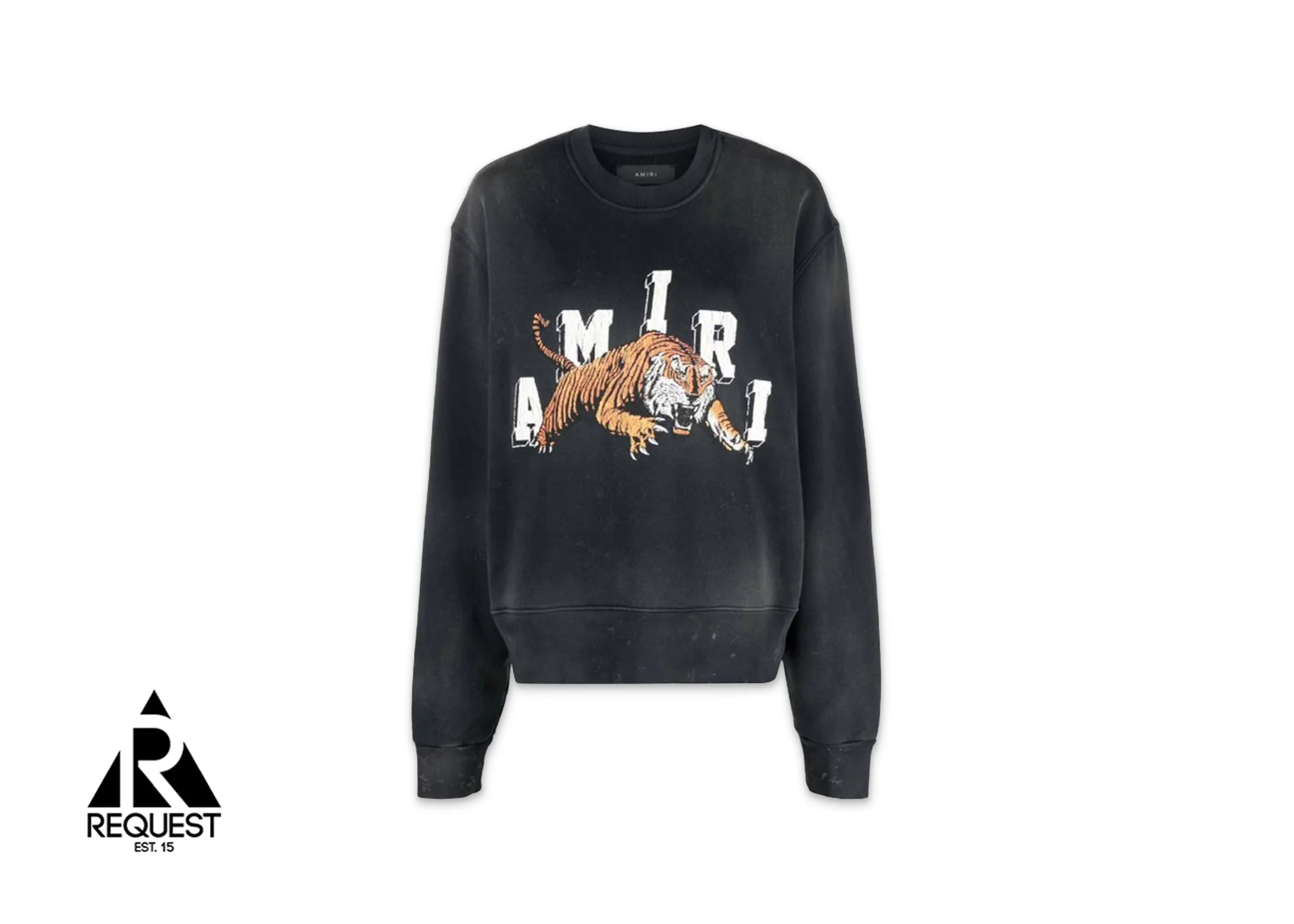 Vintage Tiger Print Crewneck "Black"