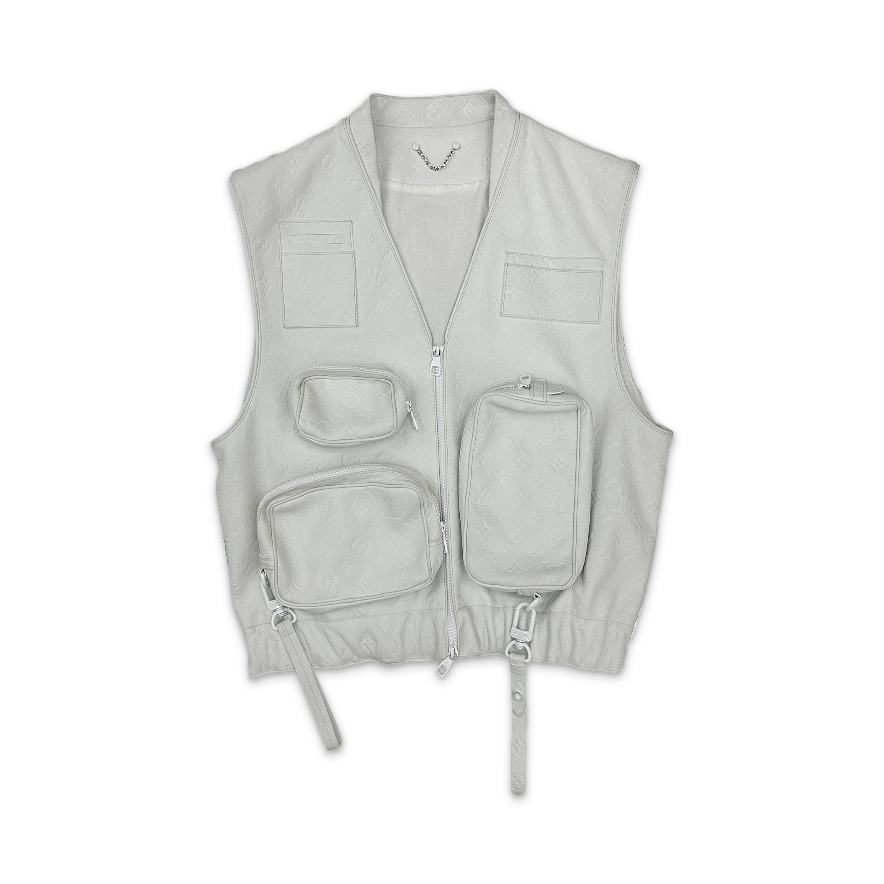 Virgil Abloh Multi 3D Utility Pocket Leather Vest "White"