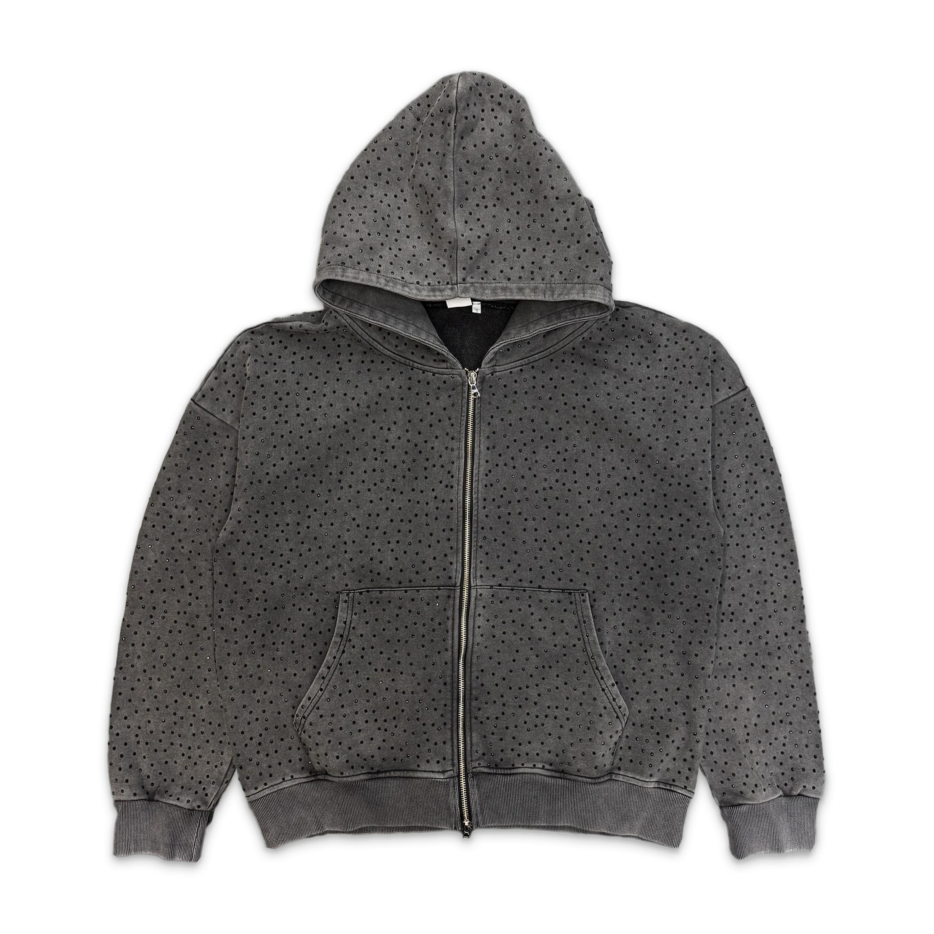 VVS Logo Zip Up Hoodie "Washed Black"