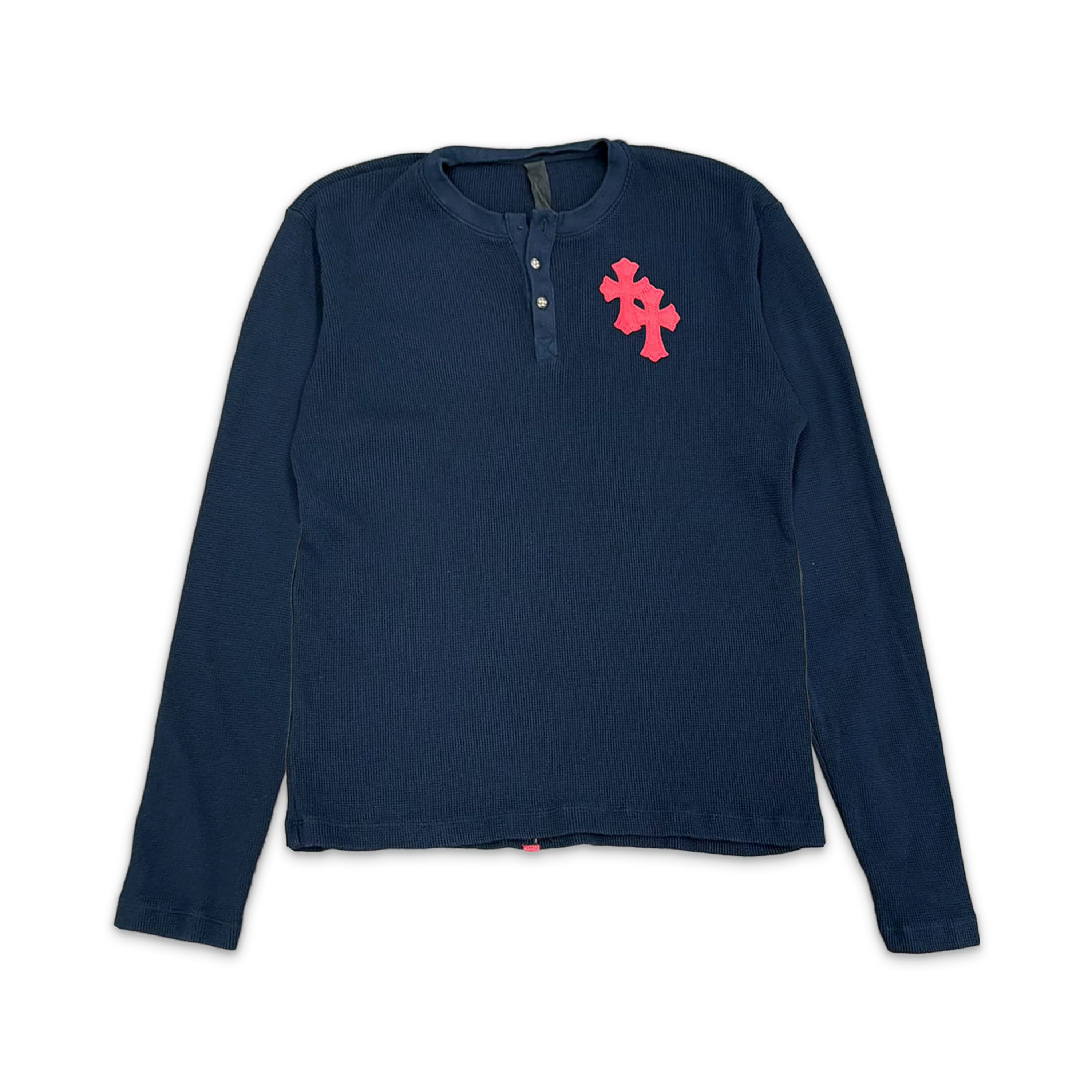 Waffle Cross Patch Thermal L/S  “Navy Red”