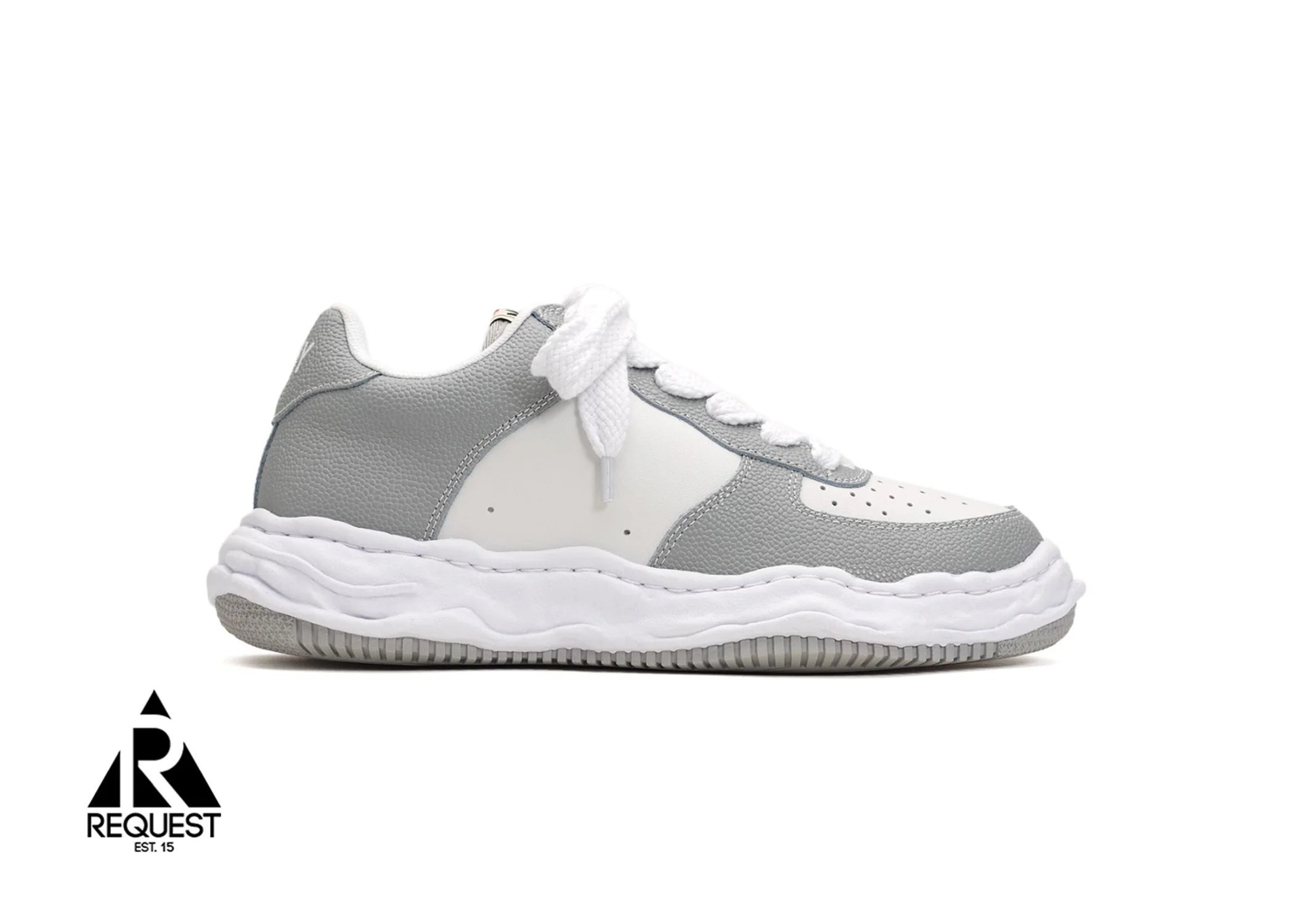 Wayne Embossed Leather Low "Grey White"