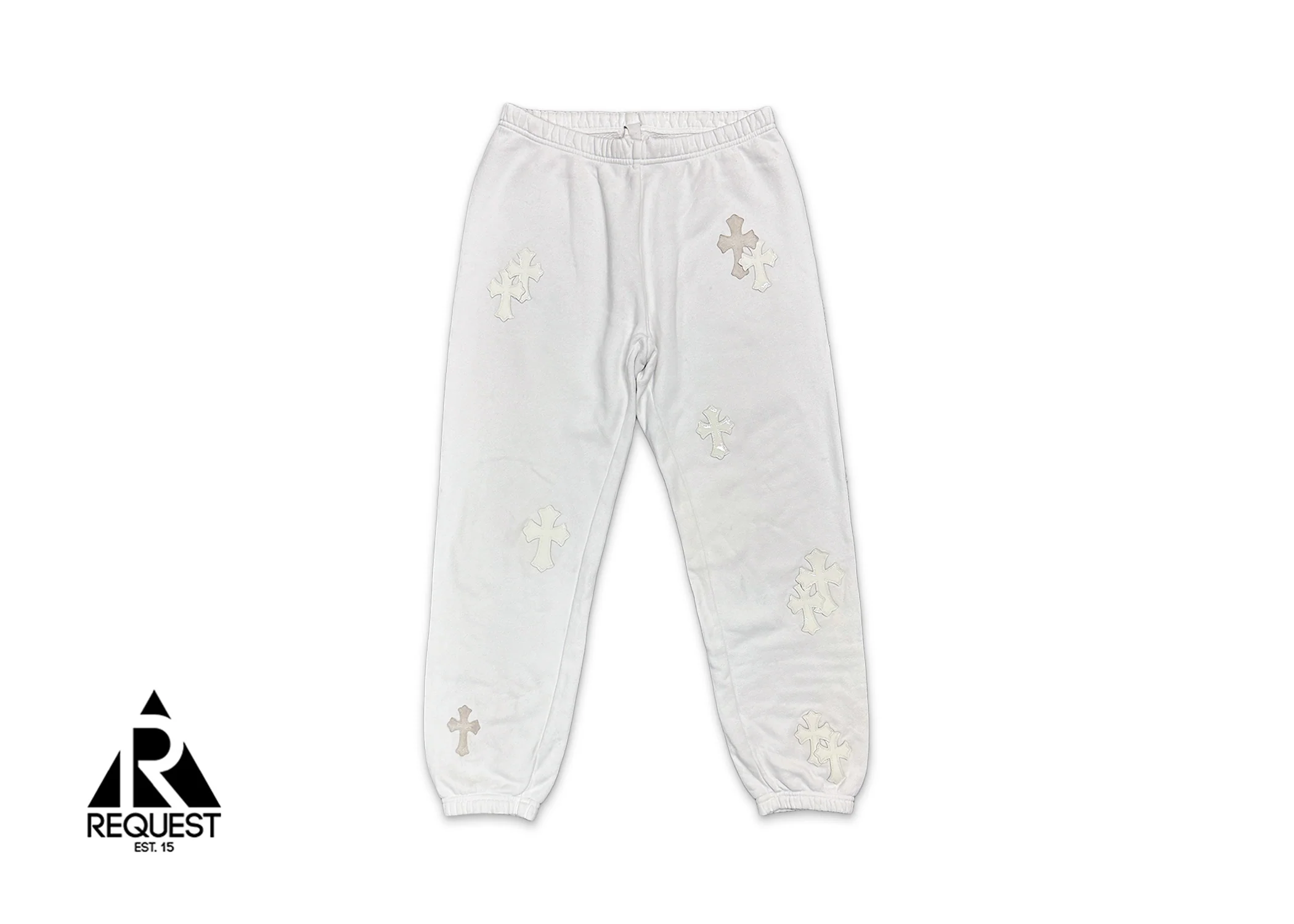 White Cross Patch Sweatpants "White"