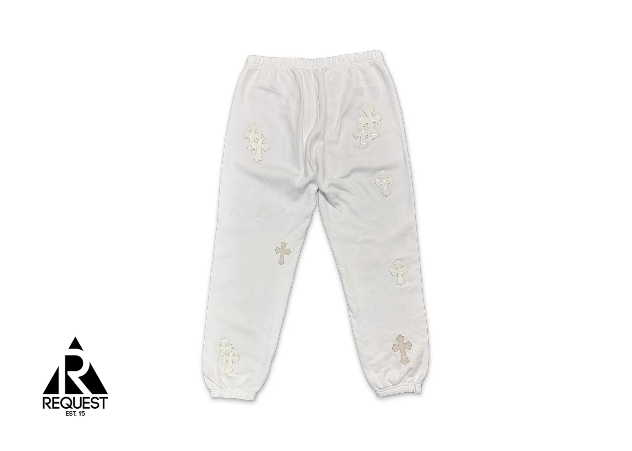 White Cross Patch Sweatpants "White" - Image 2