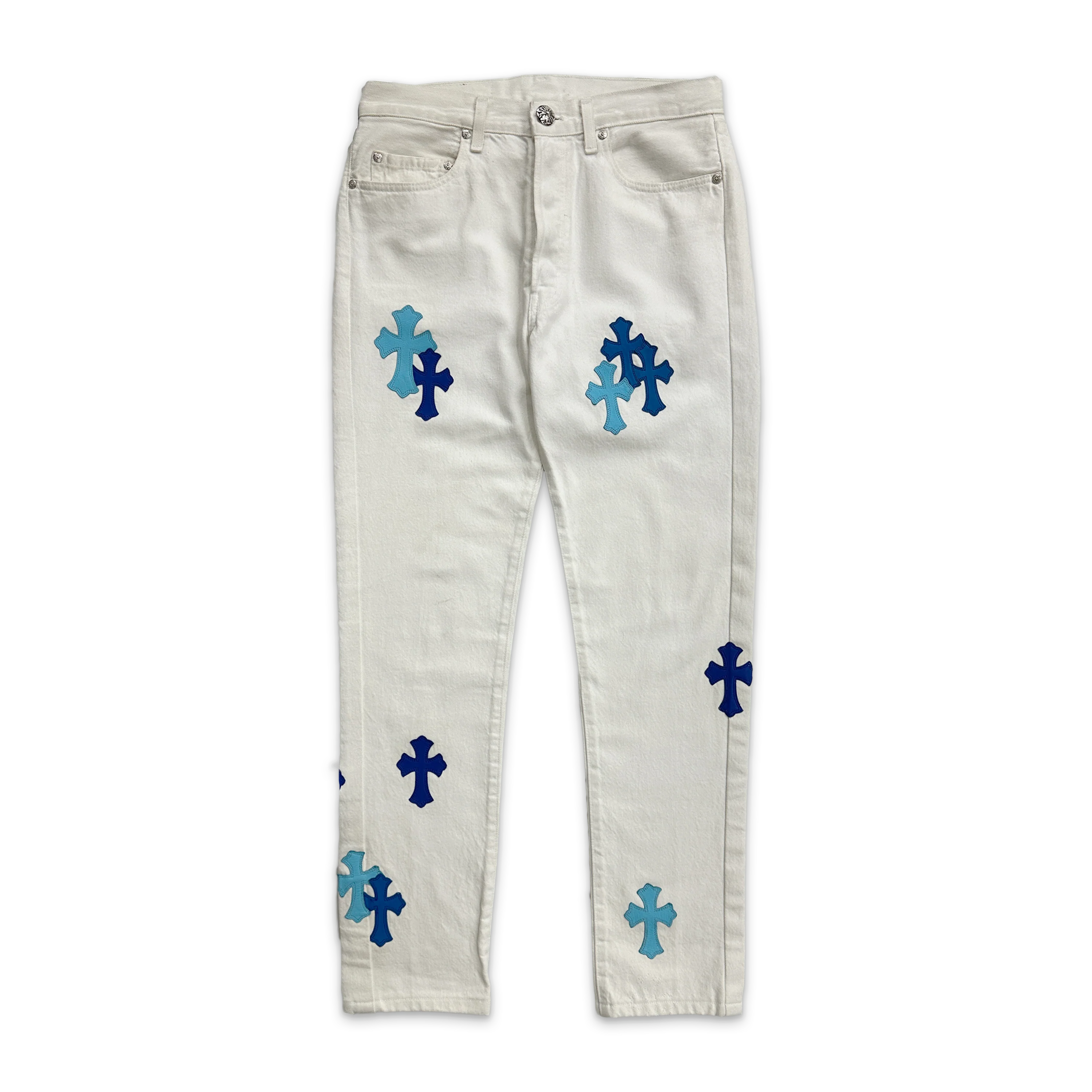 White Denim "Blue Crosses" (St Barth Exclusive)