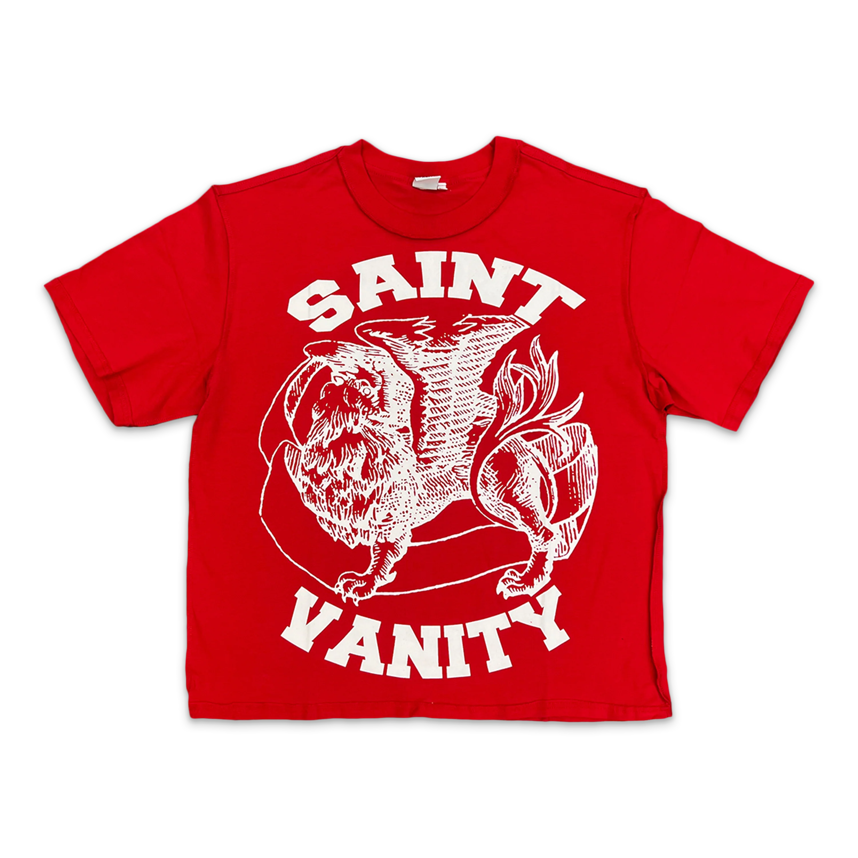 White Logo Tee "Red"