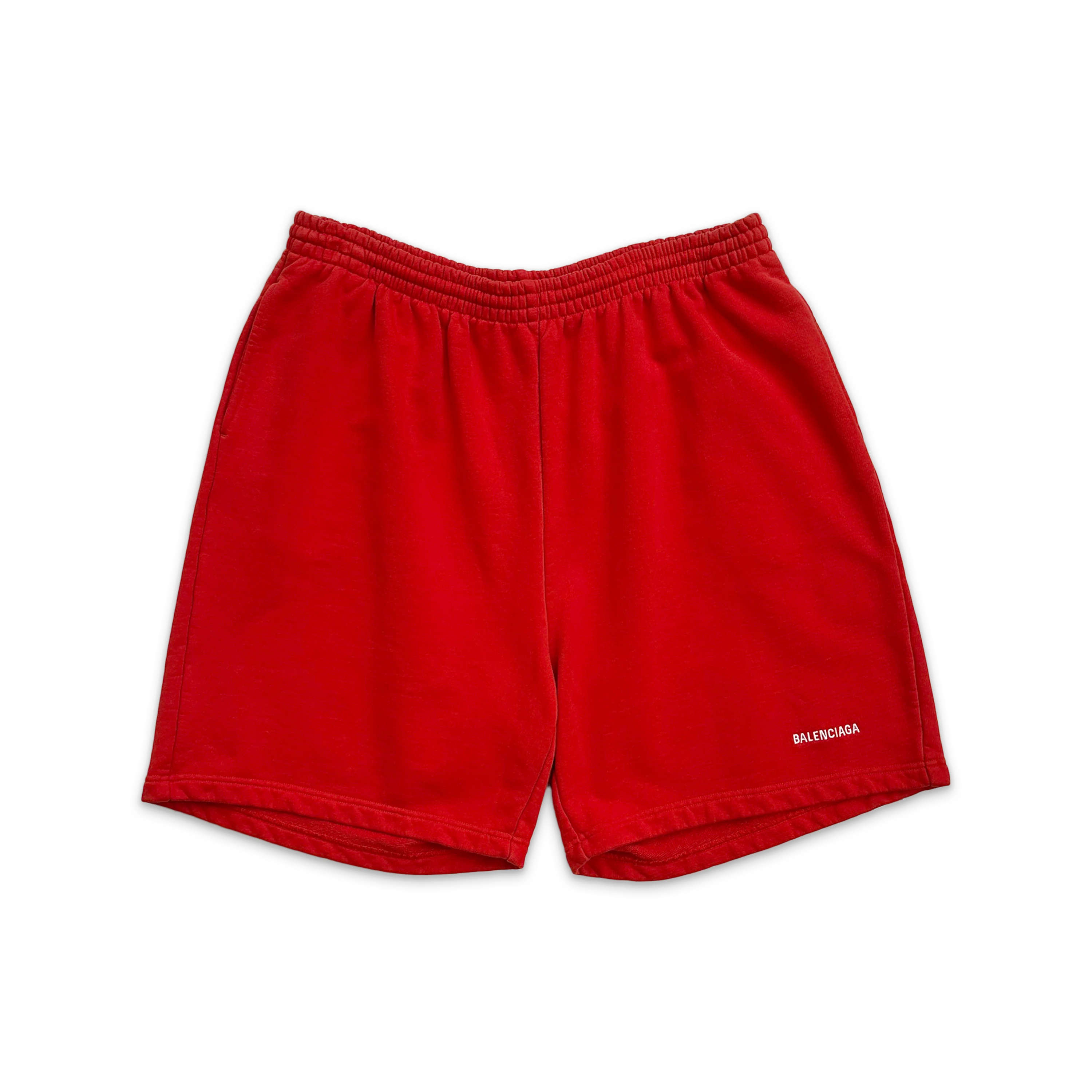 Wide-Leg Logo-Embroidered Cotton Shorts "Red/White"