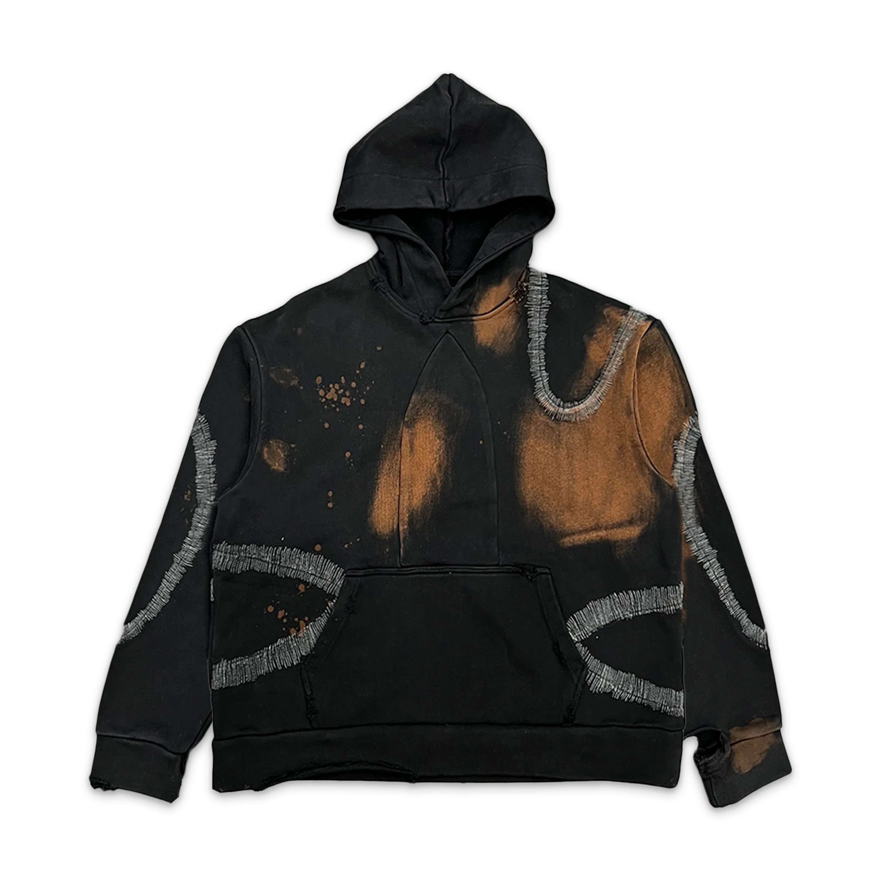 Windowed Hooded Pullover "Coal"