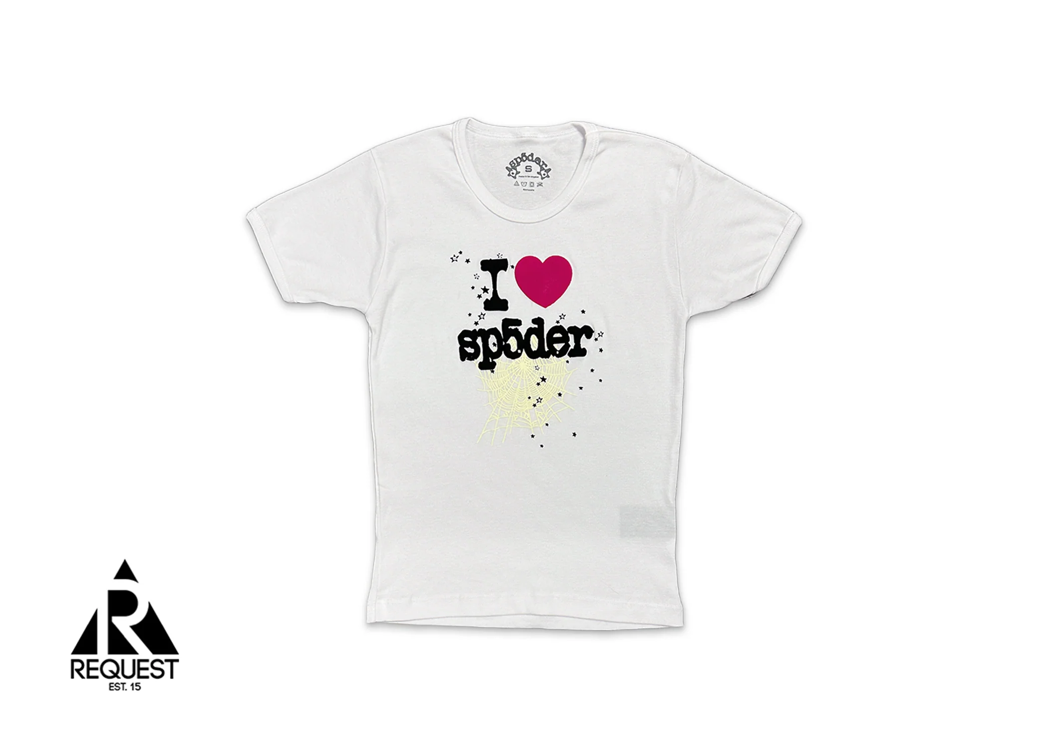 Women’s I Heart Sp5der Web Baby Tee "White"