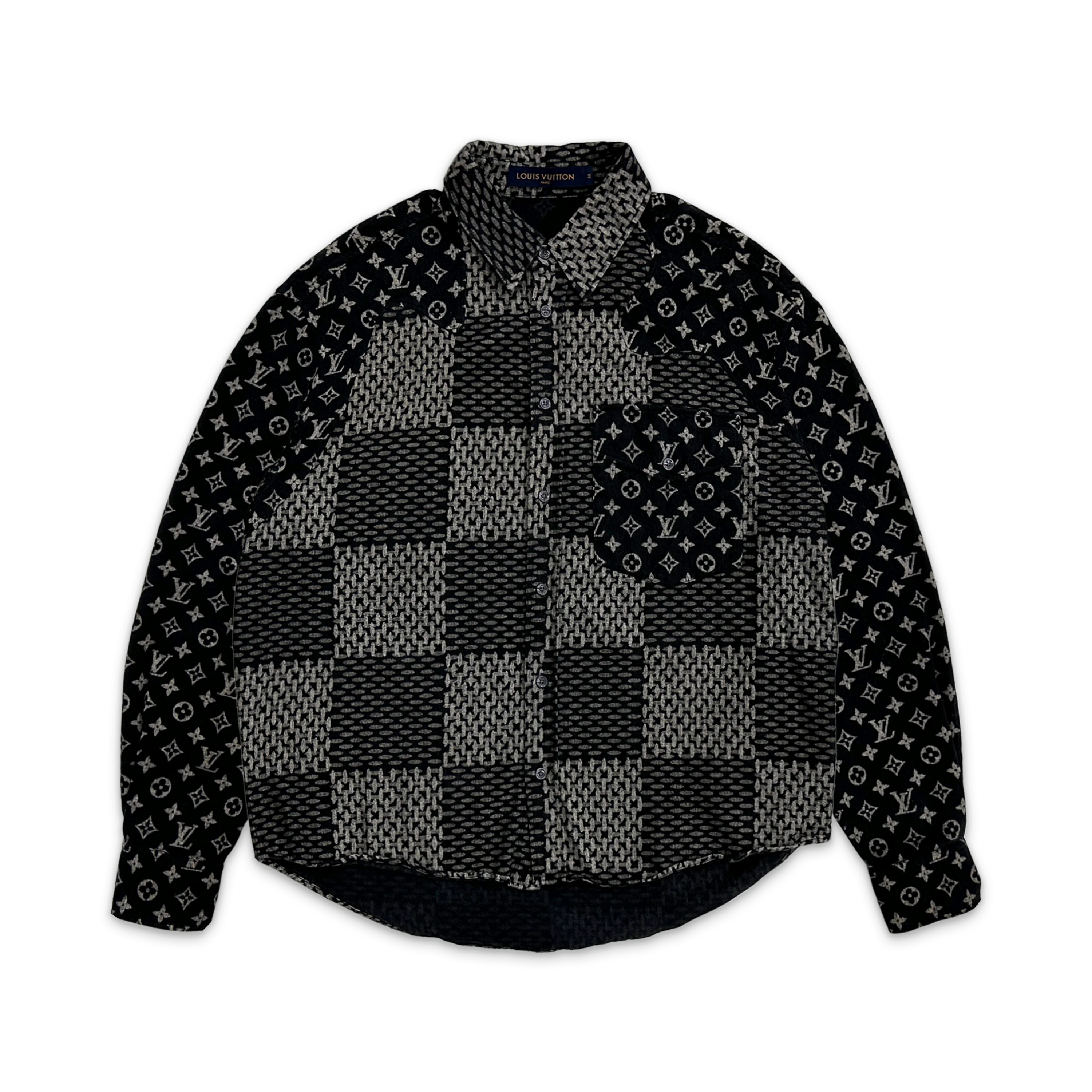 Wool Giant Damier Monogram Button Up "Black"