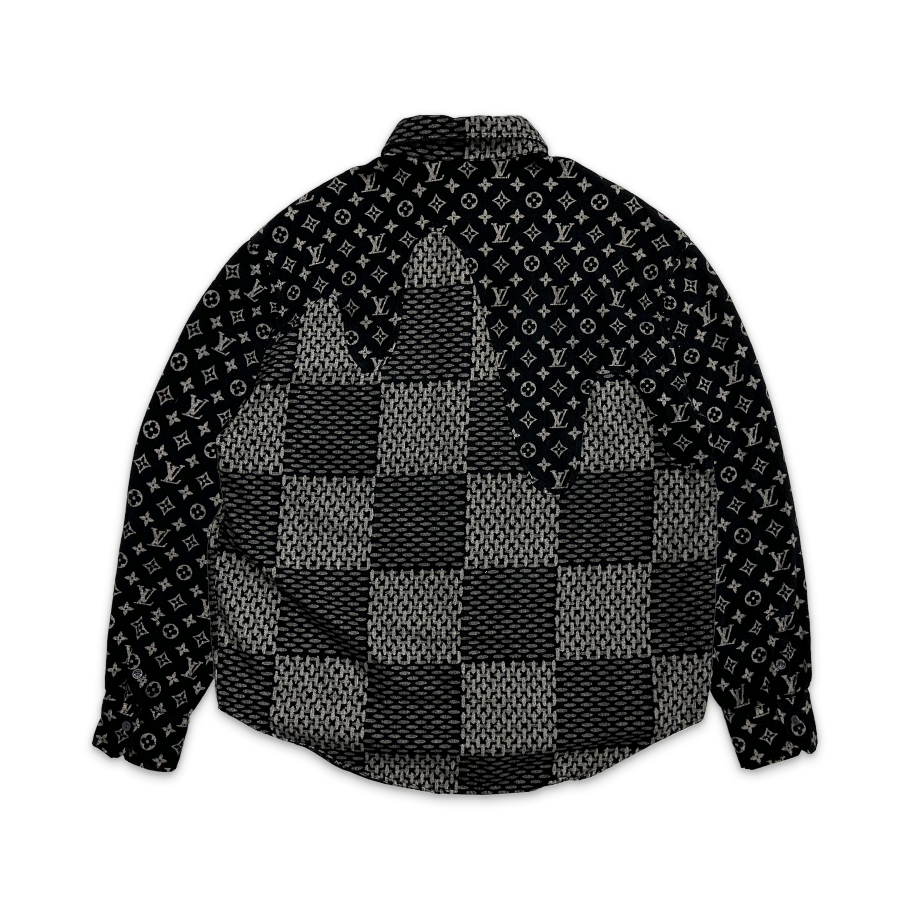 Wool Giant Damier Monogram Button Up "Black" - Image 2