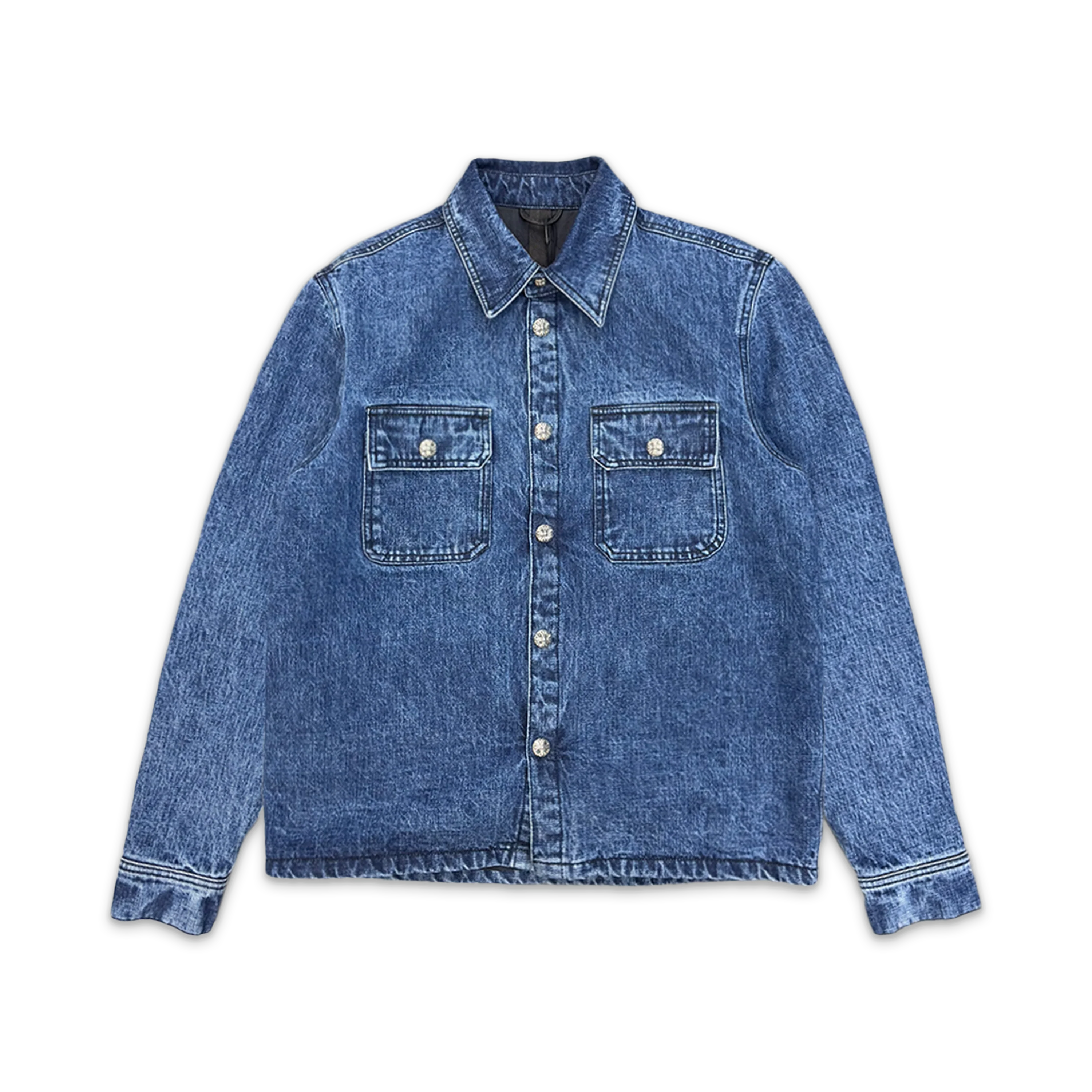 Work Dog Padded Denim Button Up Jacket "Indigo Blue"