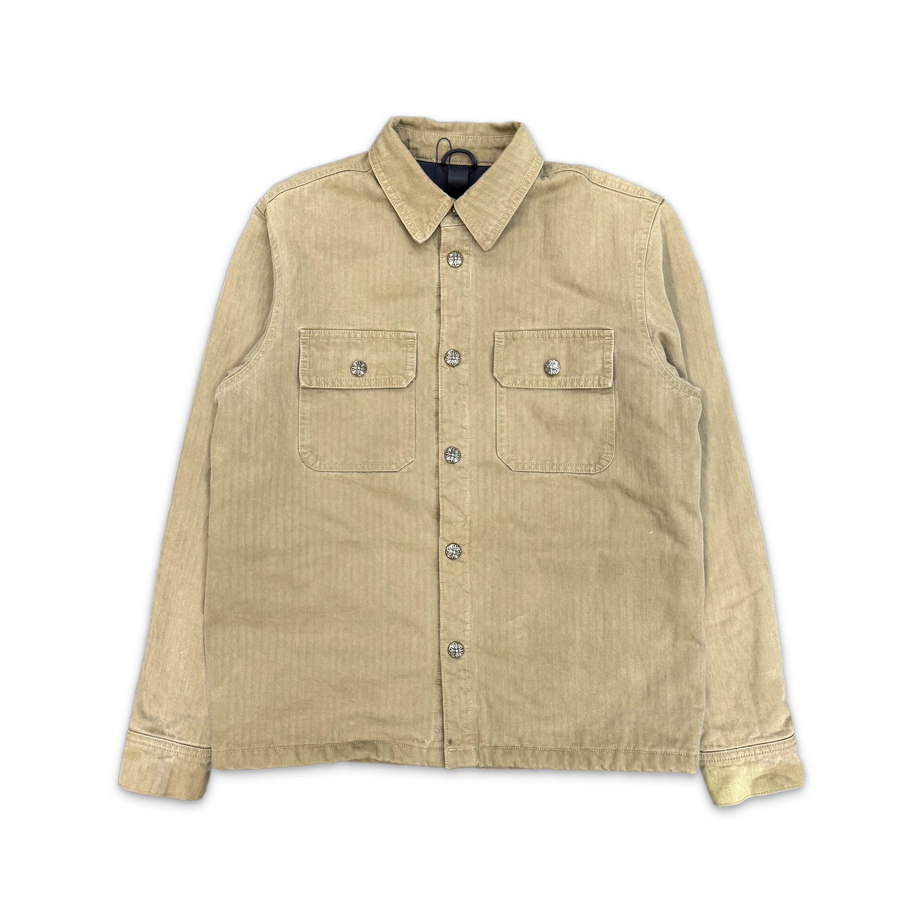 Work Dog Padded Denim Button Up Jacket "Tan"