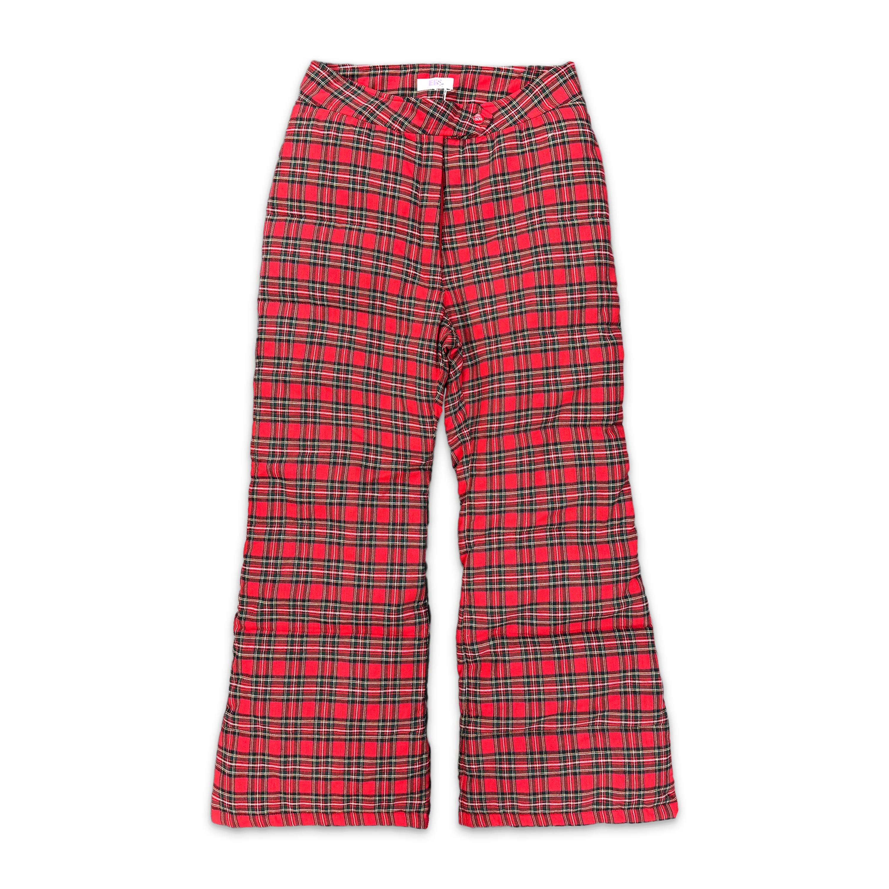 Woven Puffer Pants "Red Plaid"