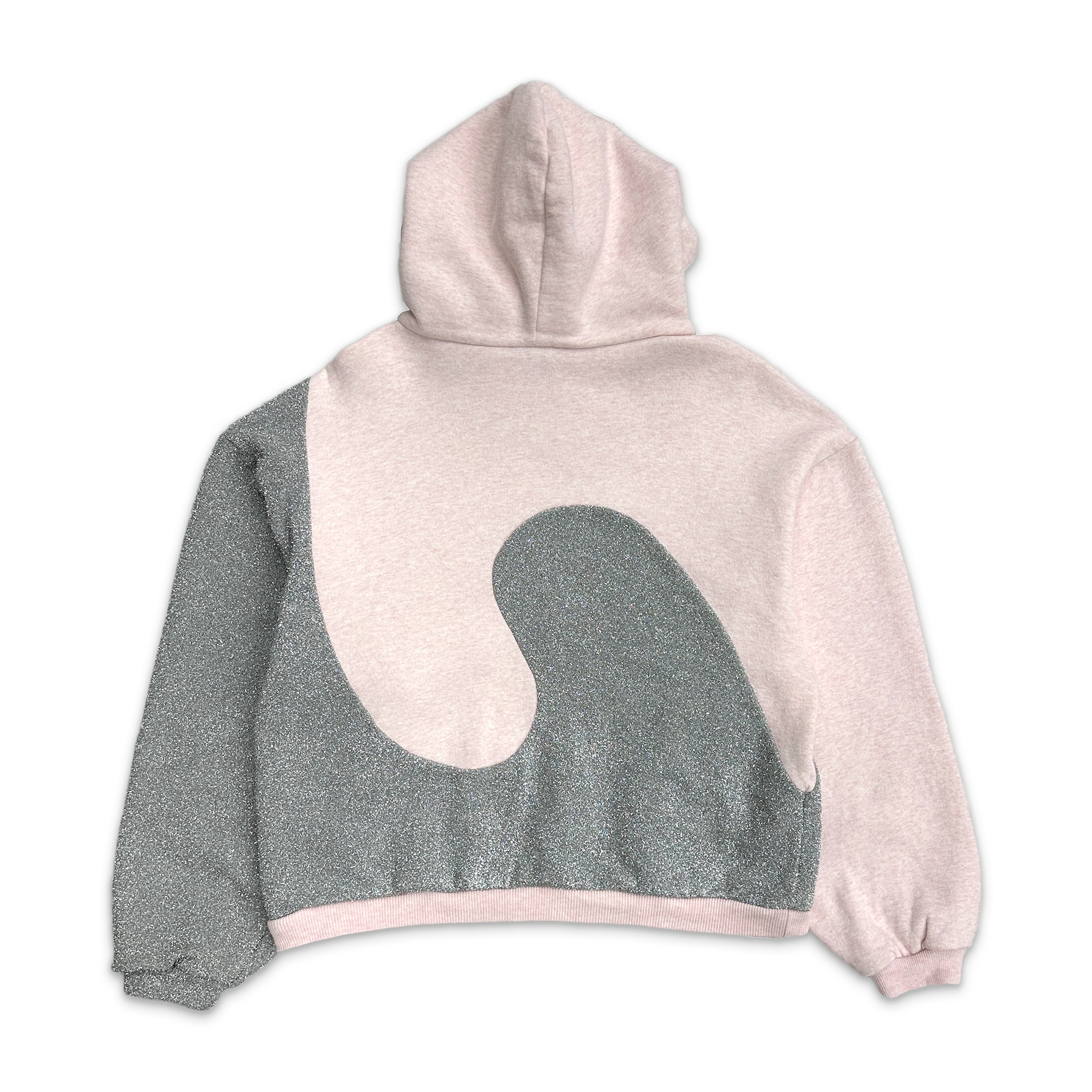 x ERL Glitter Panelled Hoodie "Pink" - Image 2