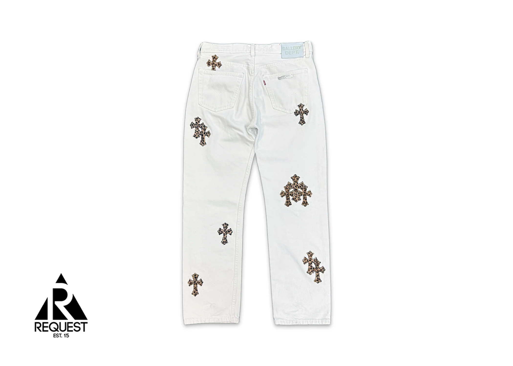 x Gallery Dept. White Levi's Denim "Leopard Crosses" - Image 2