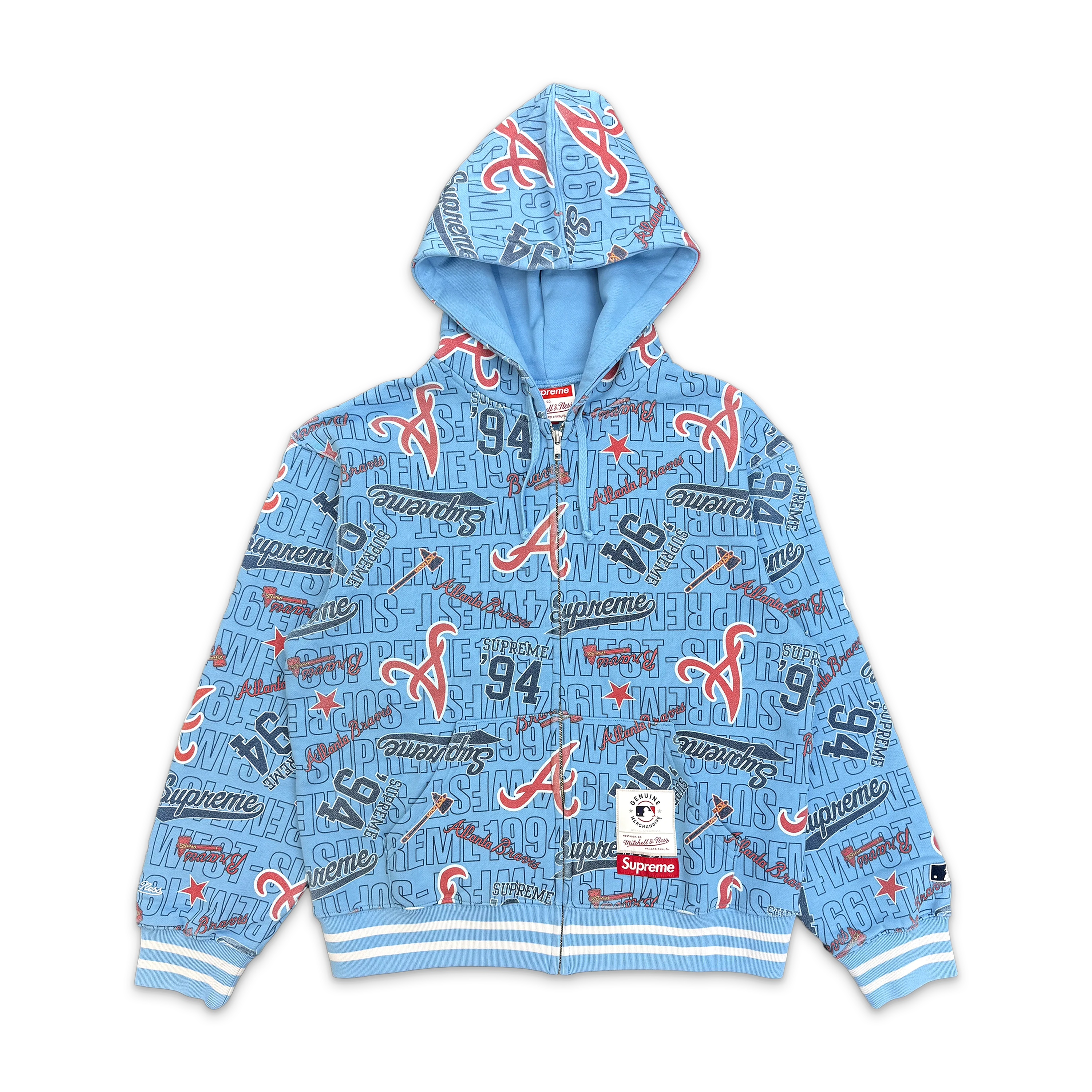 x Mitchell & Ness Teams Zip Up Braves "Light Blue"