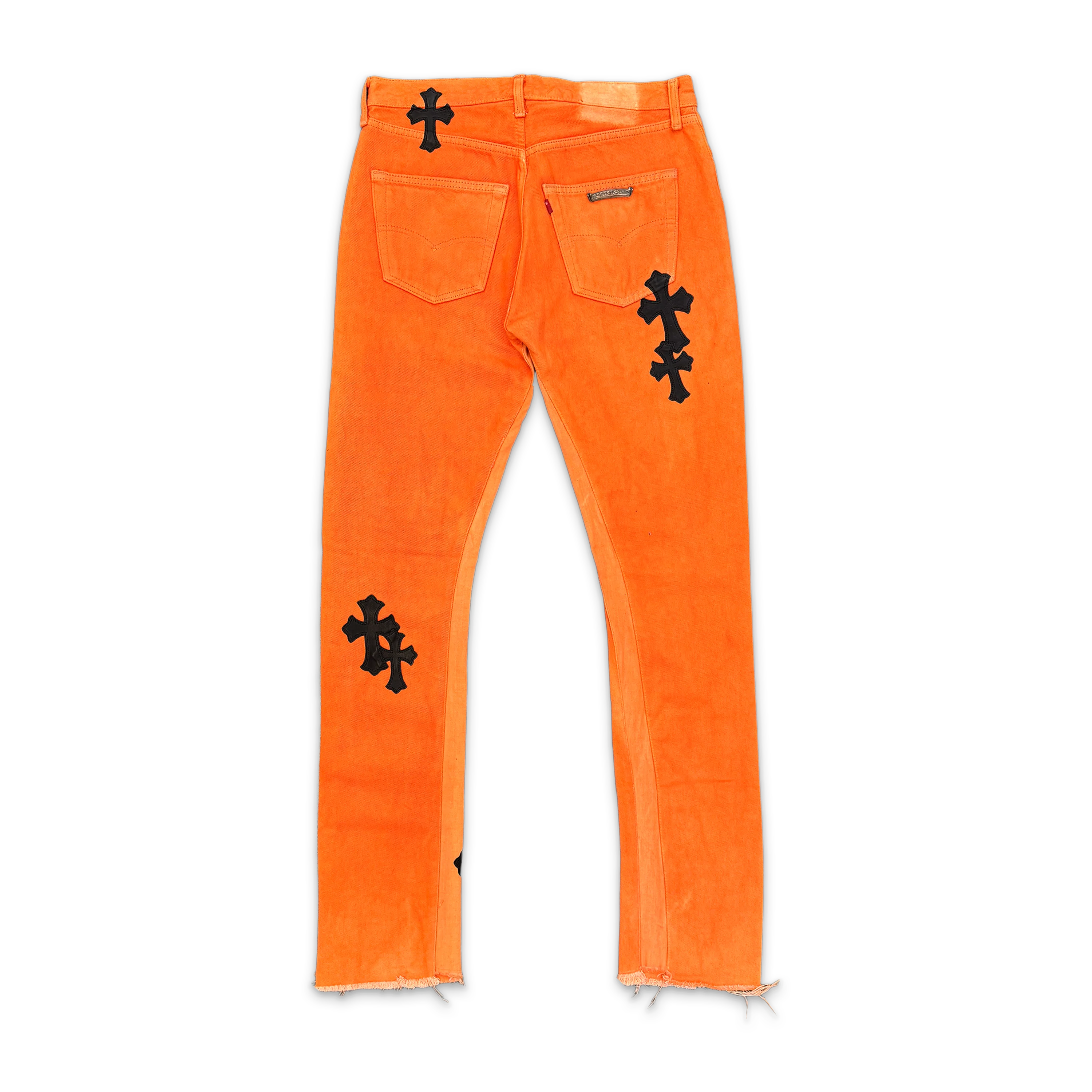 x Off White Orange Flare Denim "Black Crosses" - Image 2