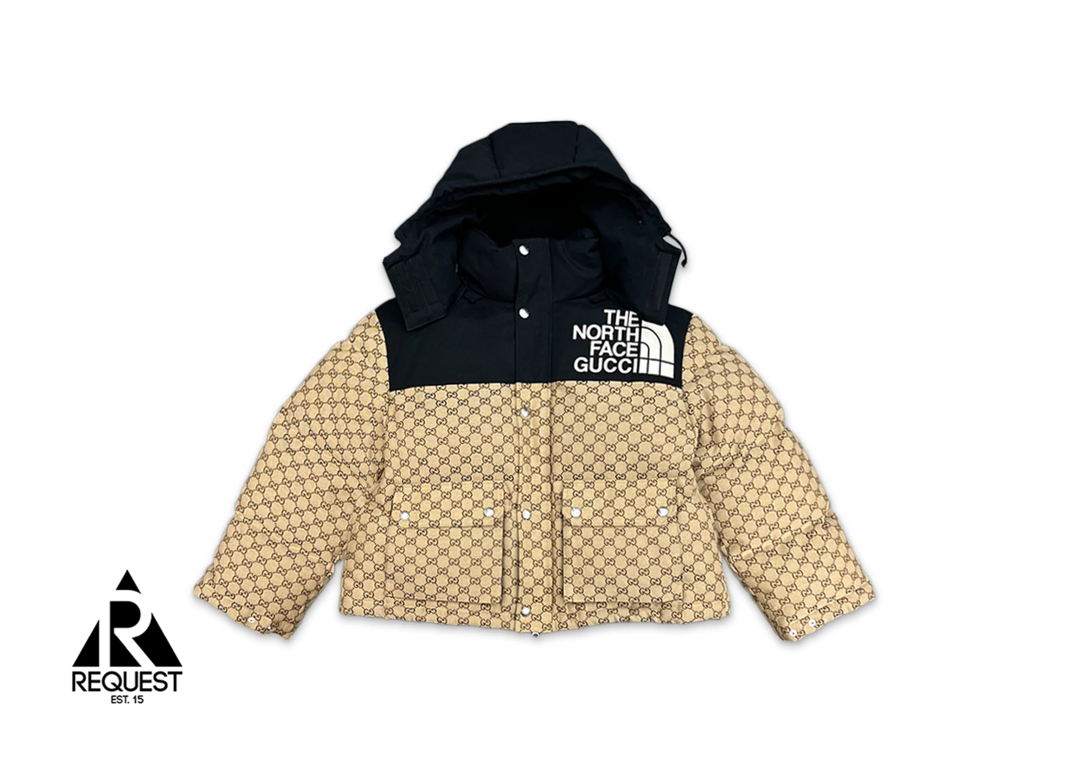 x The North Face GG Monogram Padded Coat "Beige/Ebony/Black"